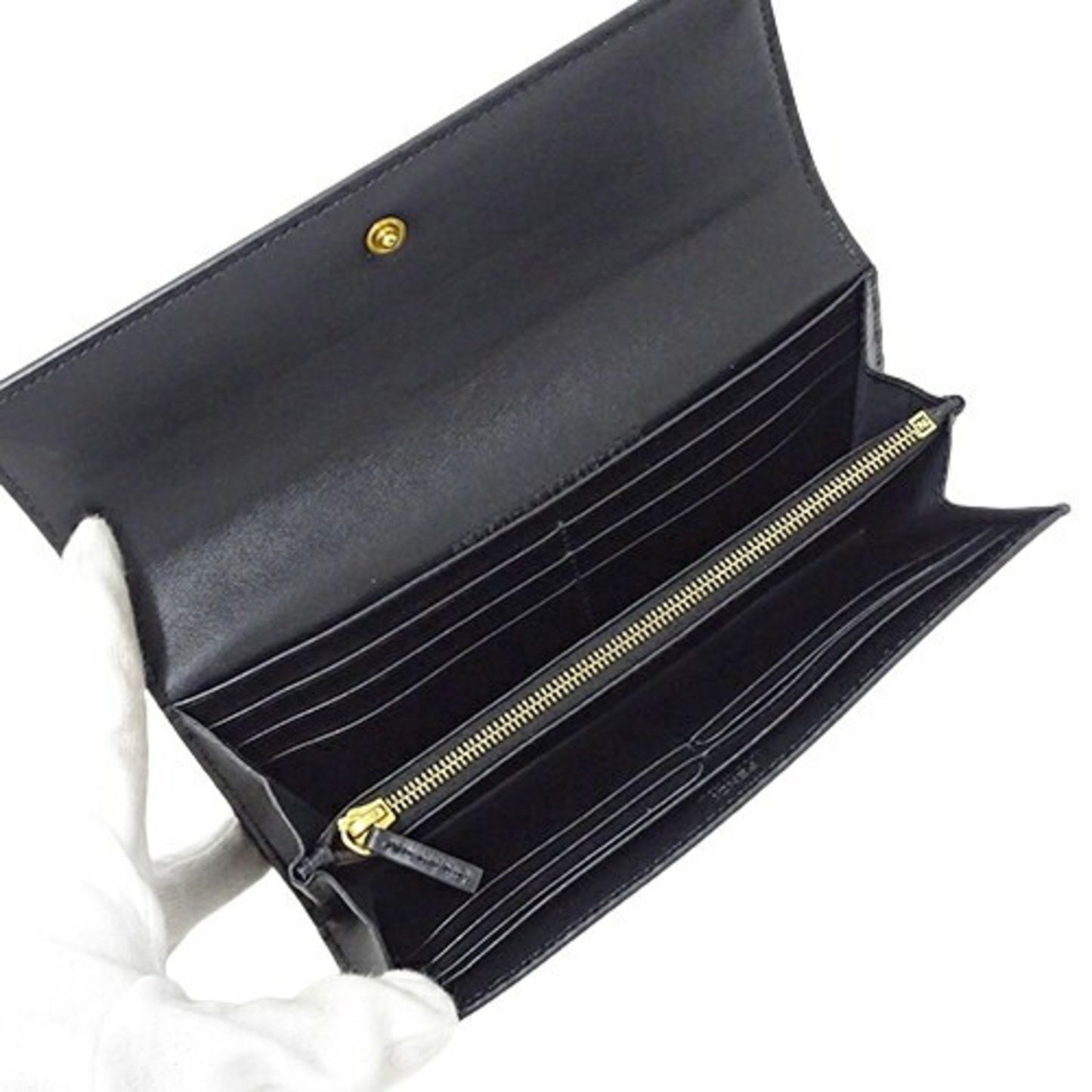 Fendi Black Leather Wallet Accessories