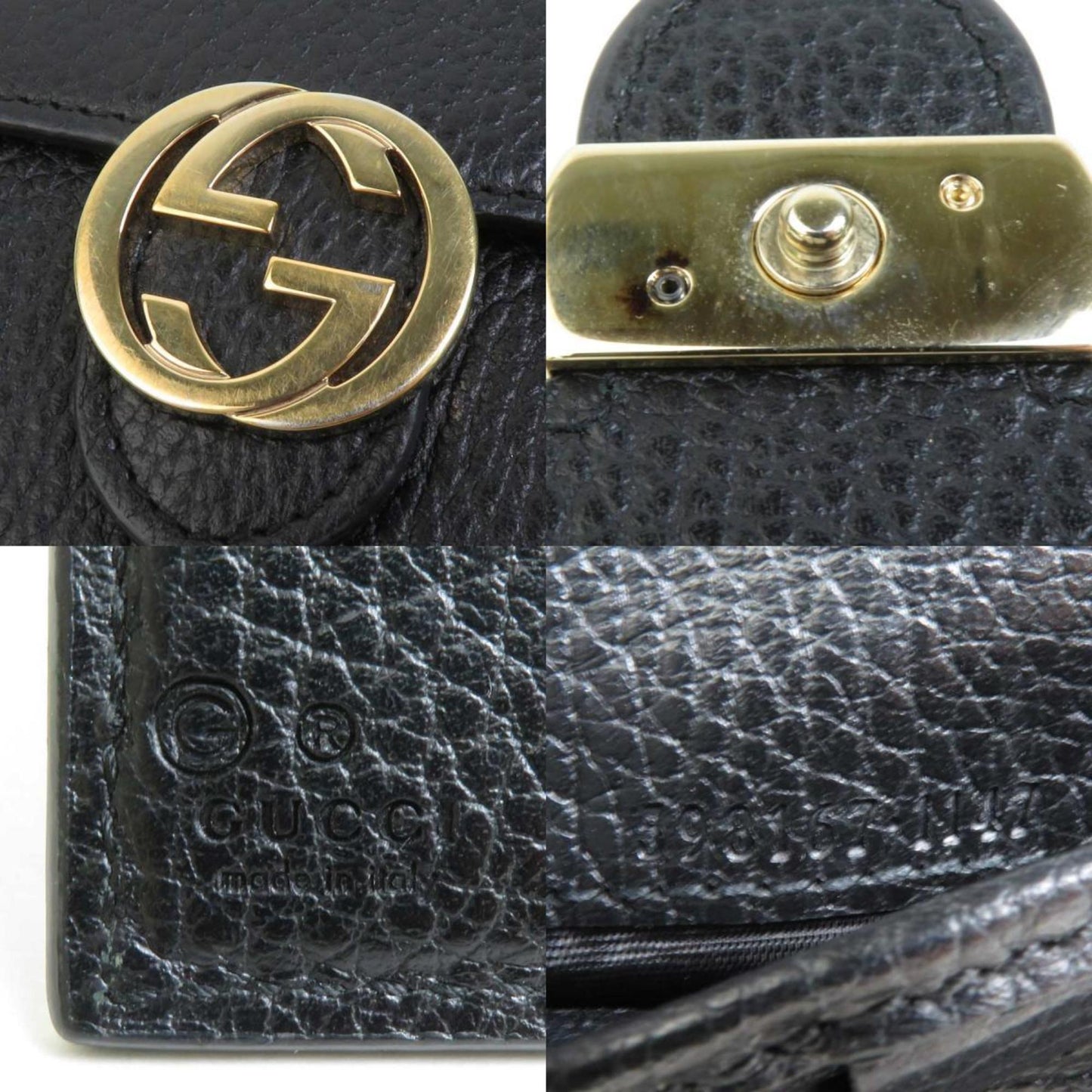 Gucci Interlocking G Black Leather Wallet Accessories