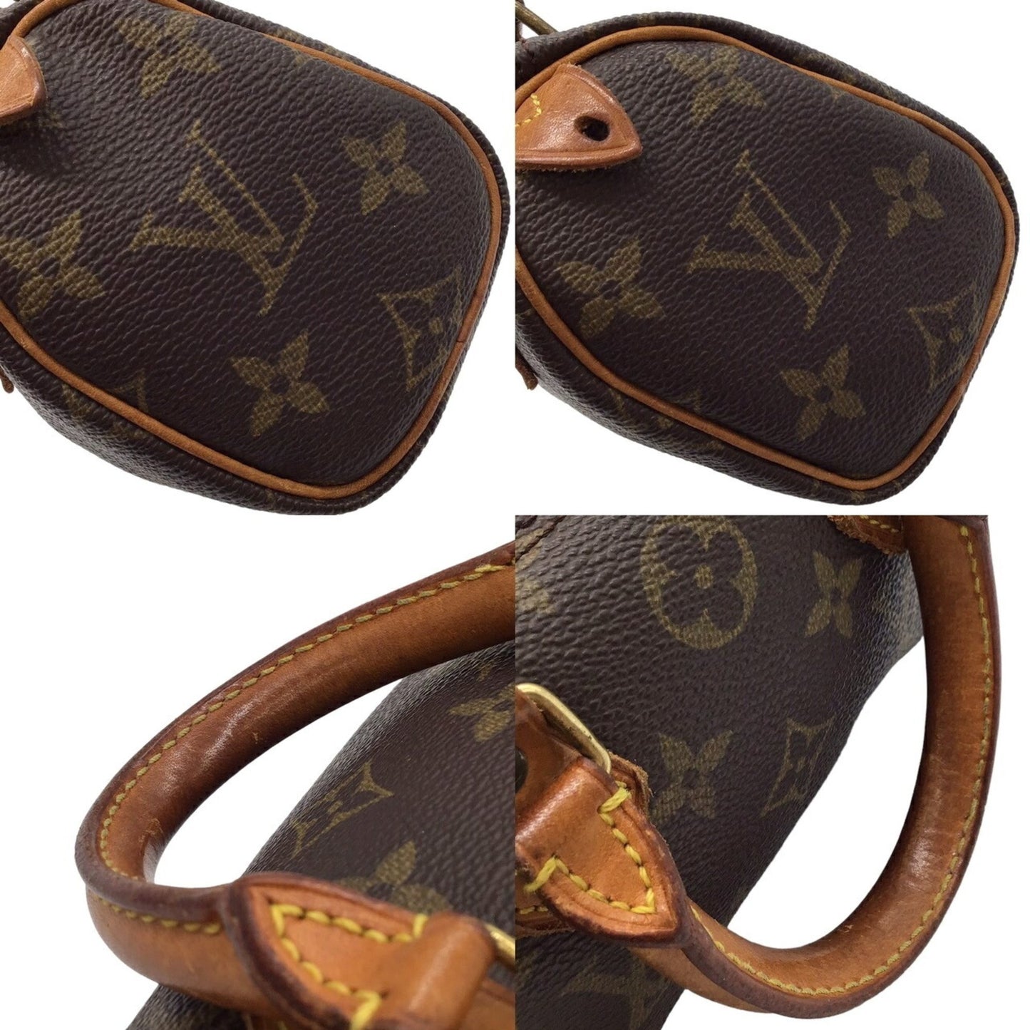 Louis Vuitton Nano Speedy Brown Canvas Shoulder Bag