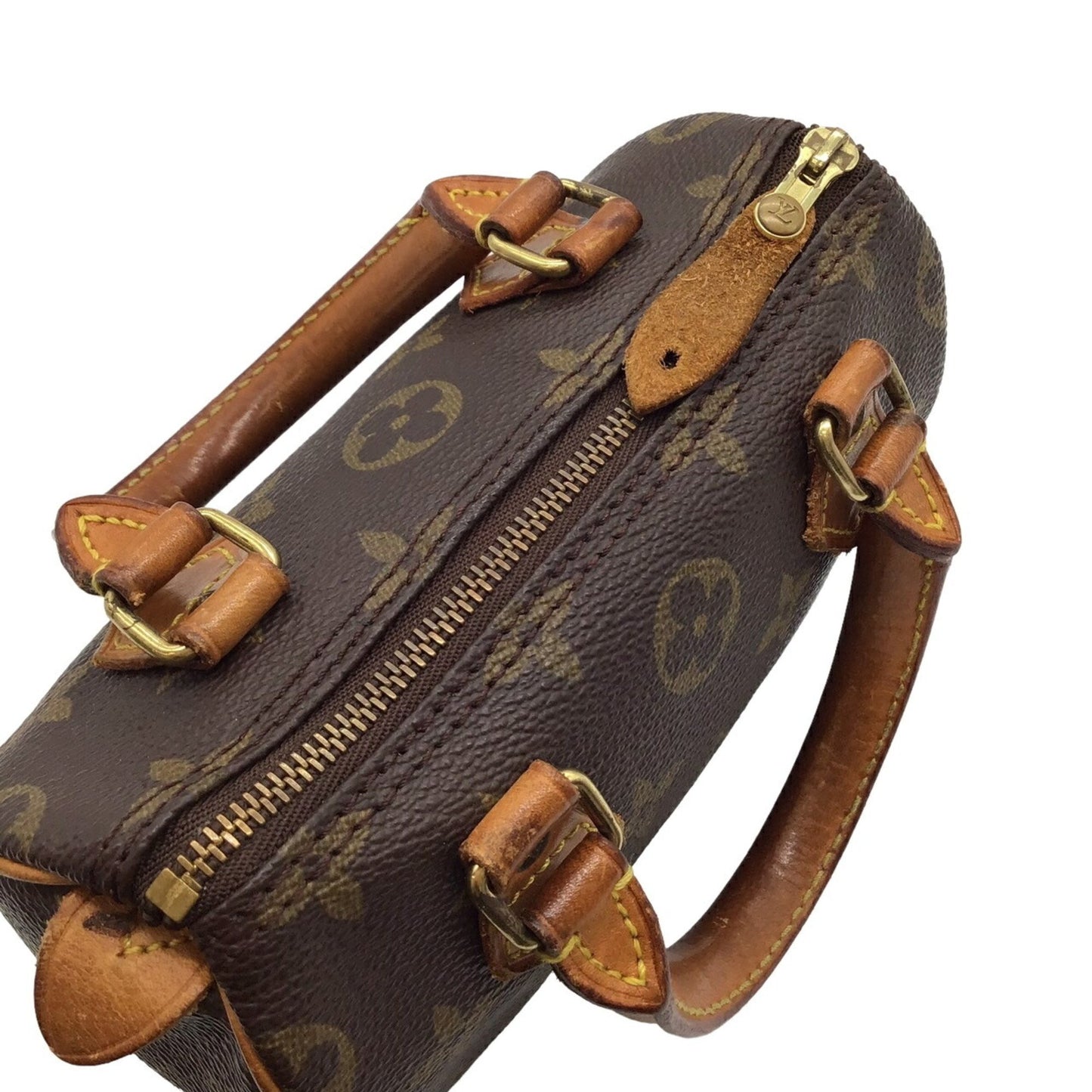 Louis Vuitton Nano Speedy Brown Canvas Shoulder Bag