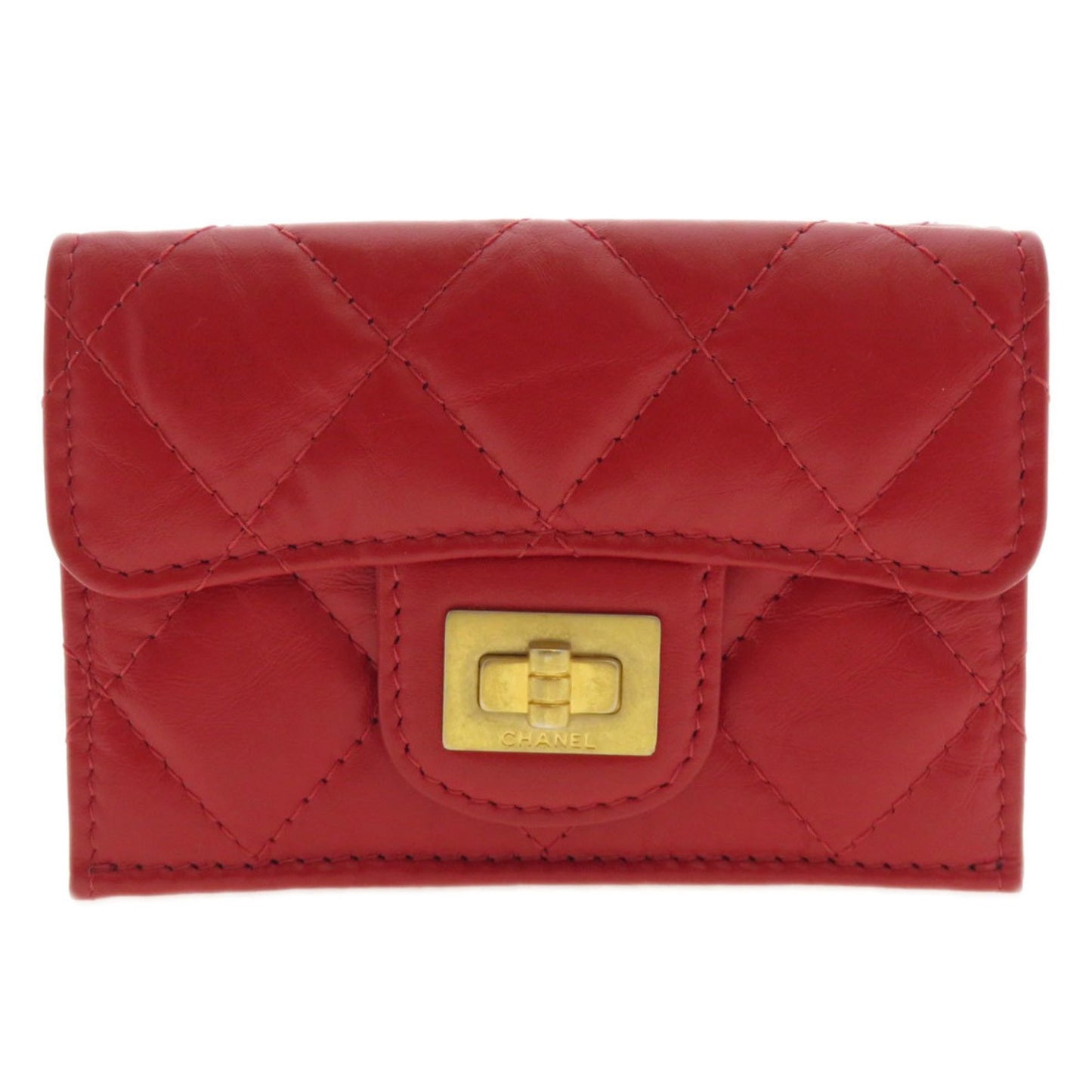 Chanel Matelassé Red Leather Wallet Accessories