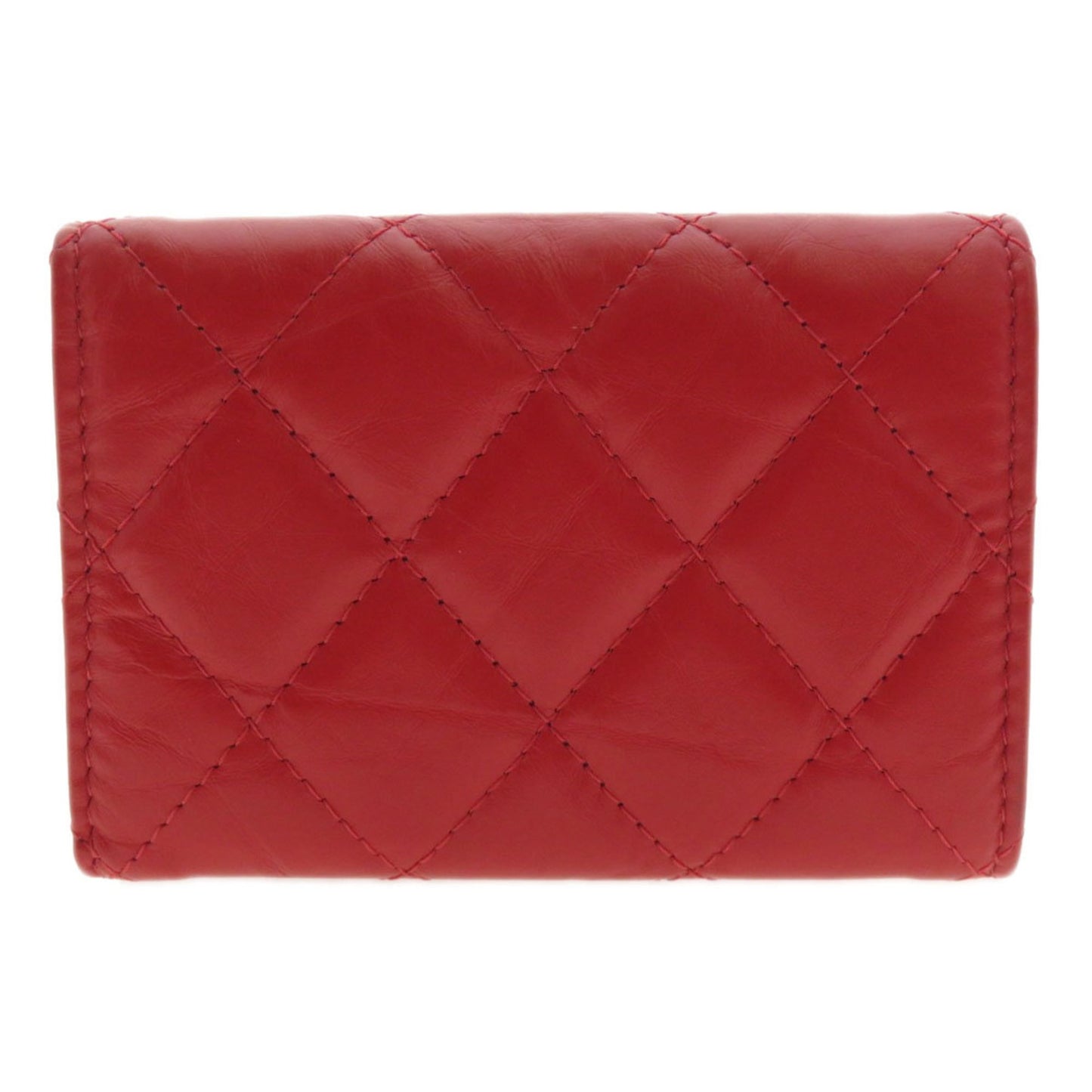 Chanel Matelassé Red Leather Wallet Accessories