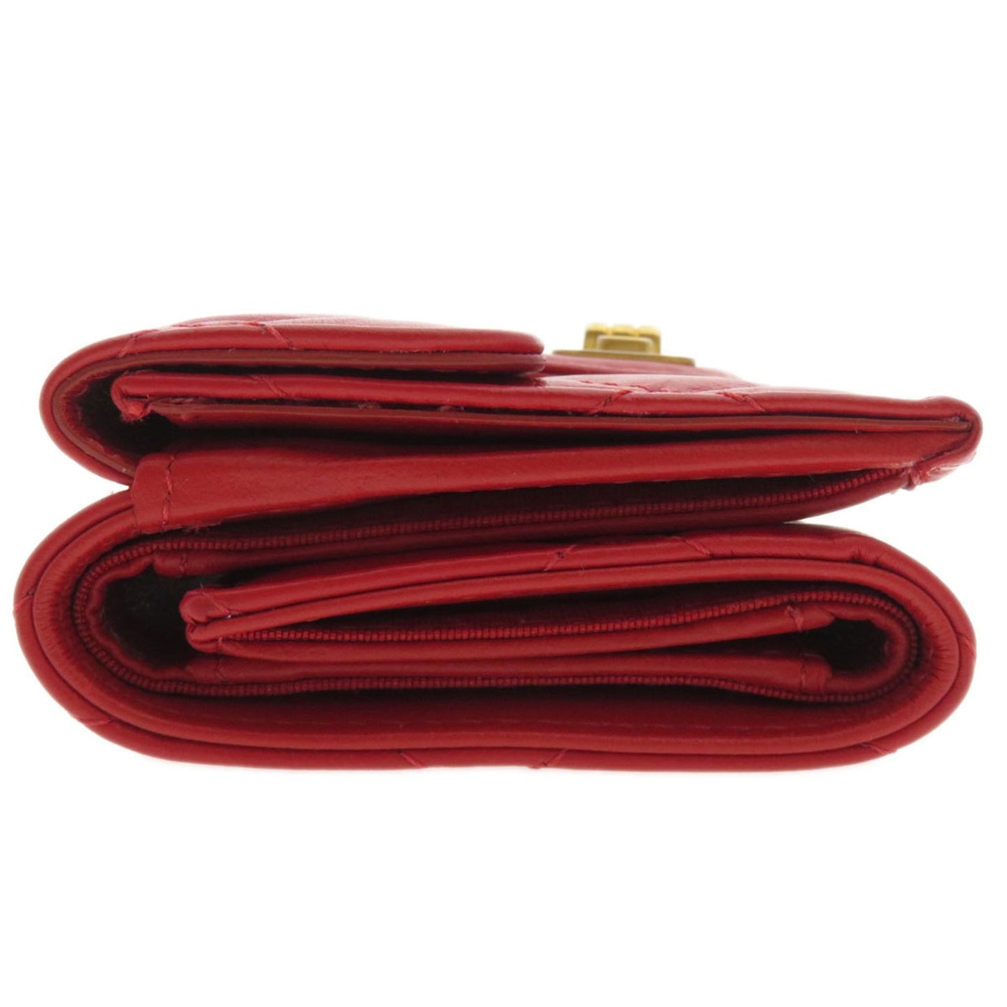 Chanel Matelassé Red Leather Wallet Accessories