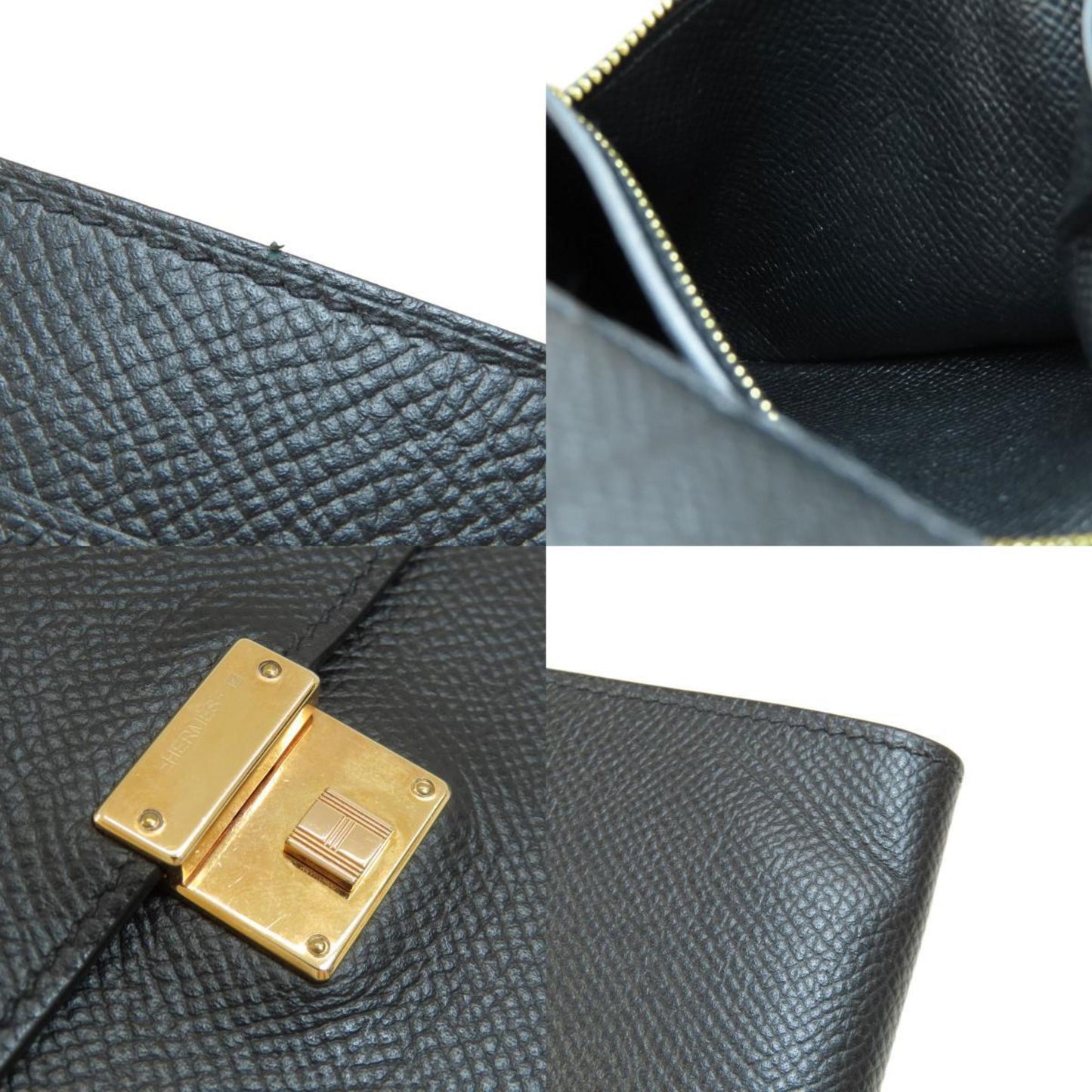 Hermès Clic 12 Black Leather Wallet Accessories