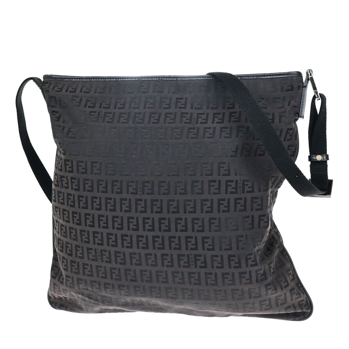 Fendi Zucca Black Canvas Shoulder Bag