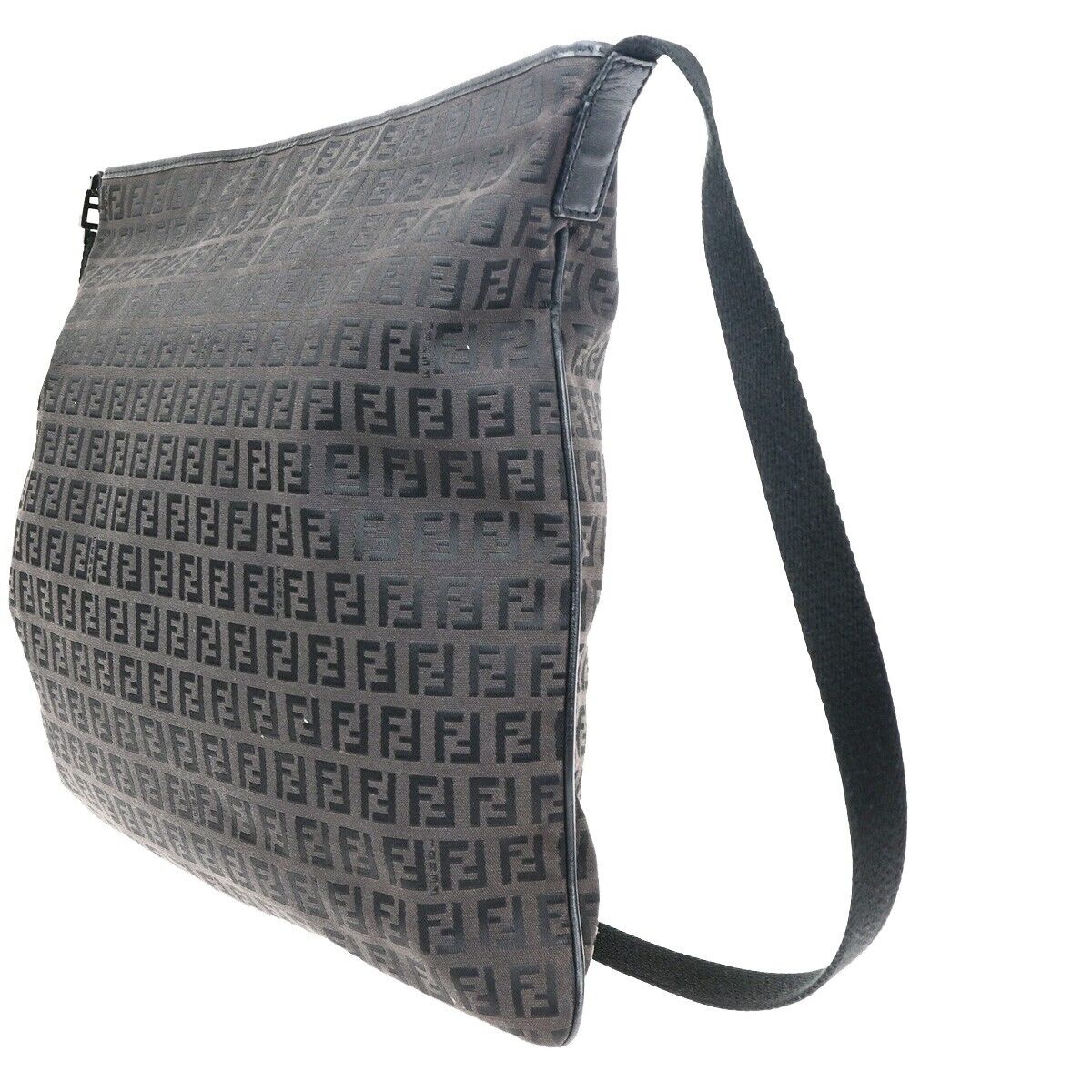 Fendi Zucca Black Canvas Shoulder Bag