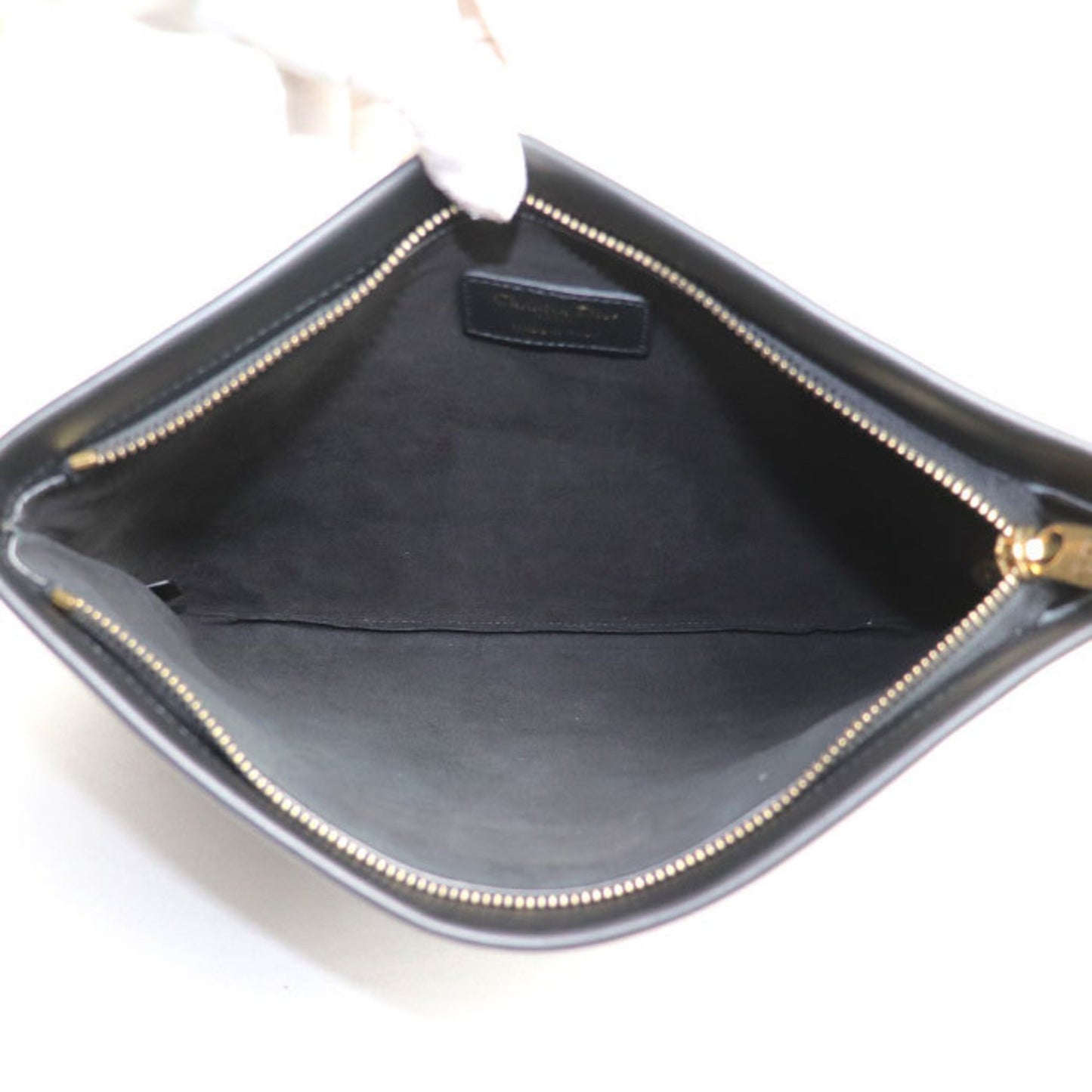 Dior Stripe pouch Black Leather Clutch Bag