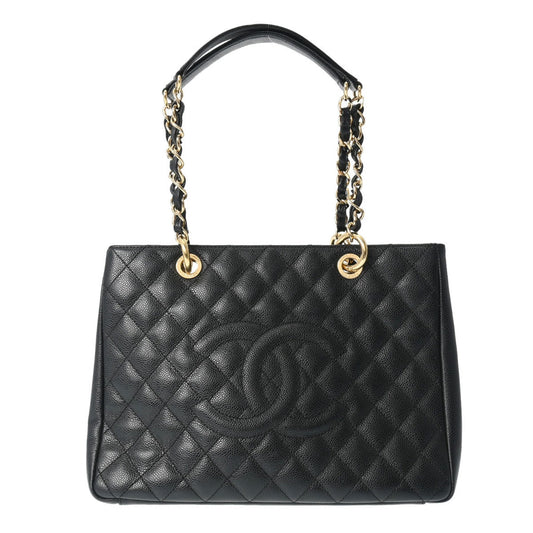 Chanel Grand Shopping Black Leather Tote Bag