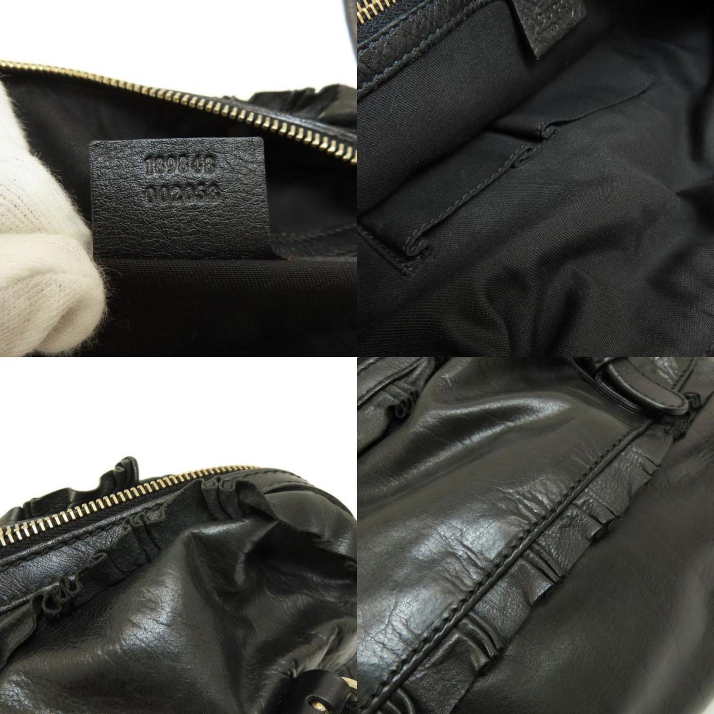 Gucci -- Black Leather Hand Bag