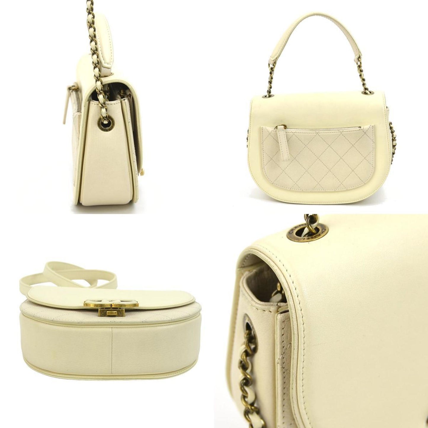 Chanel Coco Curve Beige Leather Shoulder Bag