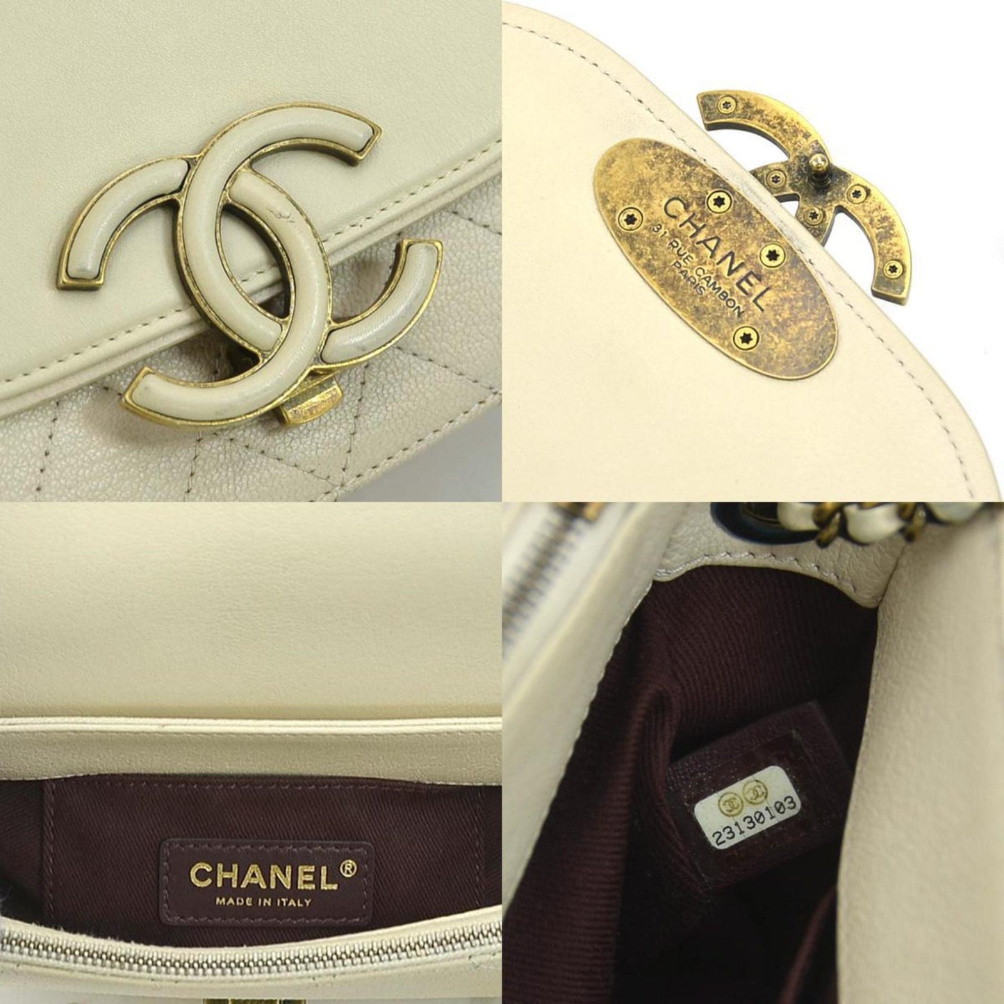 Chanel Coco Curve Beige Leather Shoulder Bag