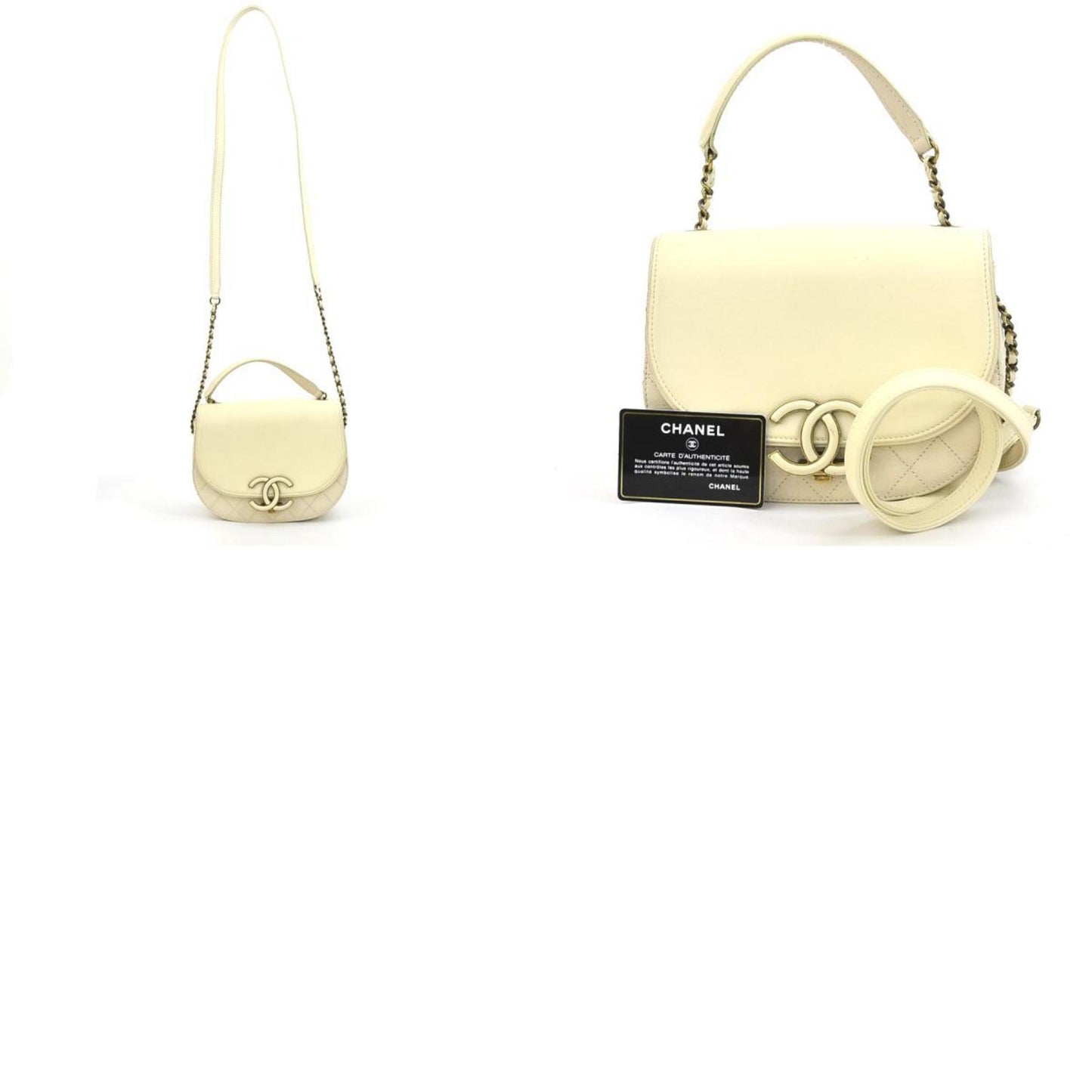 Chanel Coco Curve Beige Leather Shoulder Bag