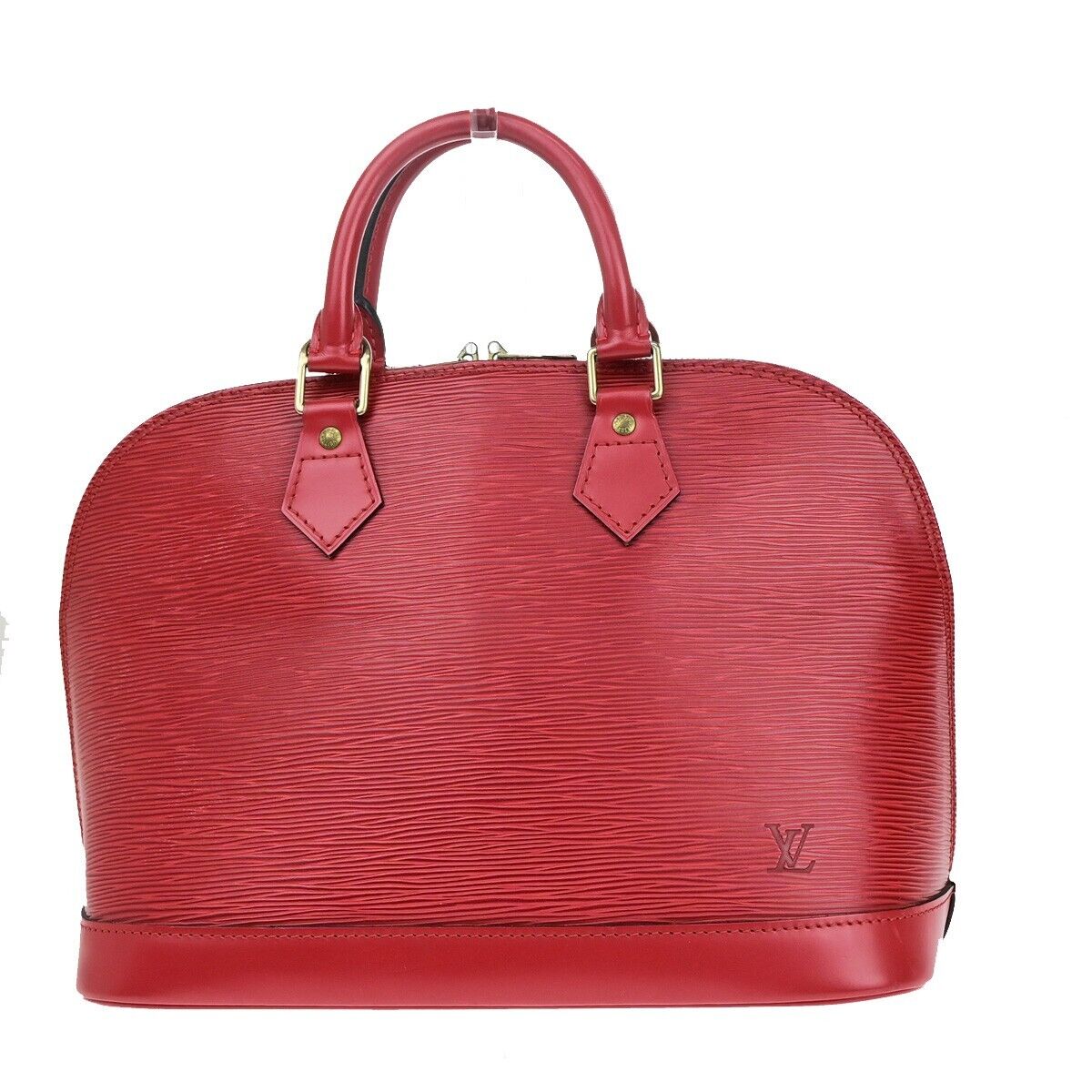 Louis Vuitton Alma Red Leather Hand Bag