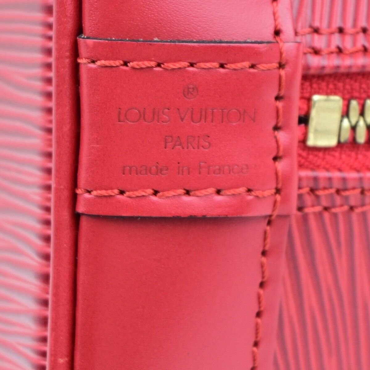 Louis Vuitton Alma Red Leather Hand Bag