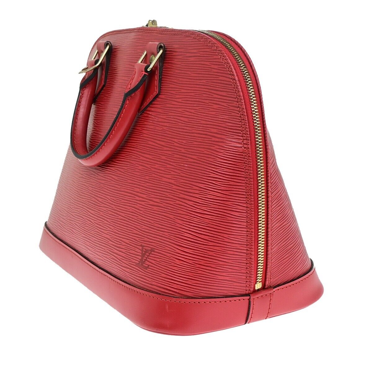 Louis Vuitton Alma Red Leather Hand Bag