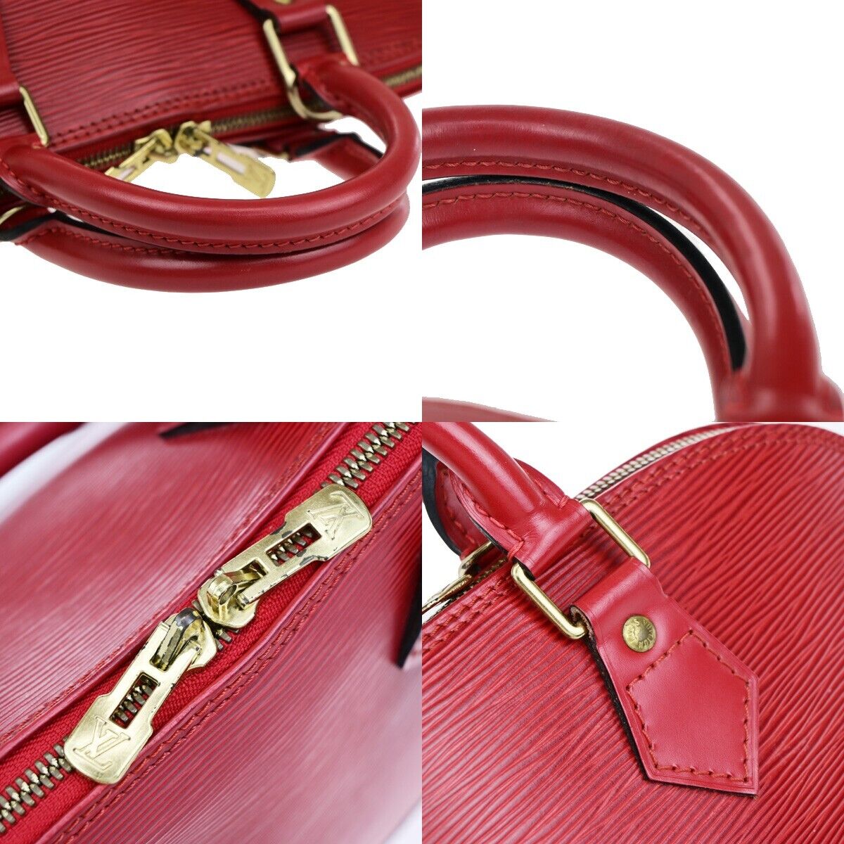 Louis Vuitton Alma Red Leather Hand Bag