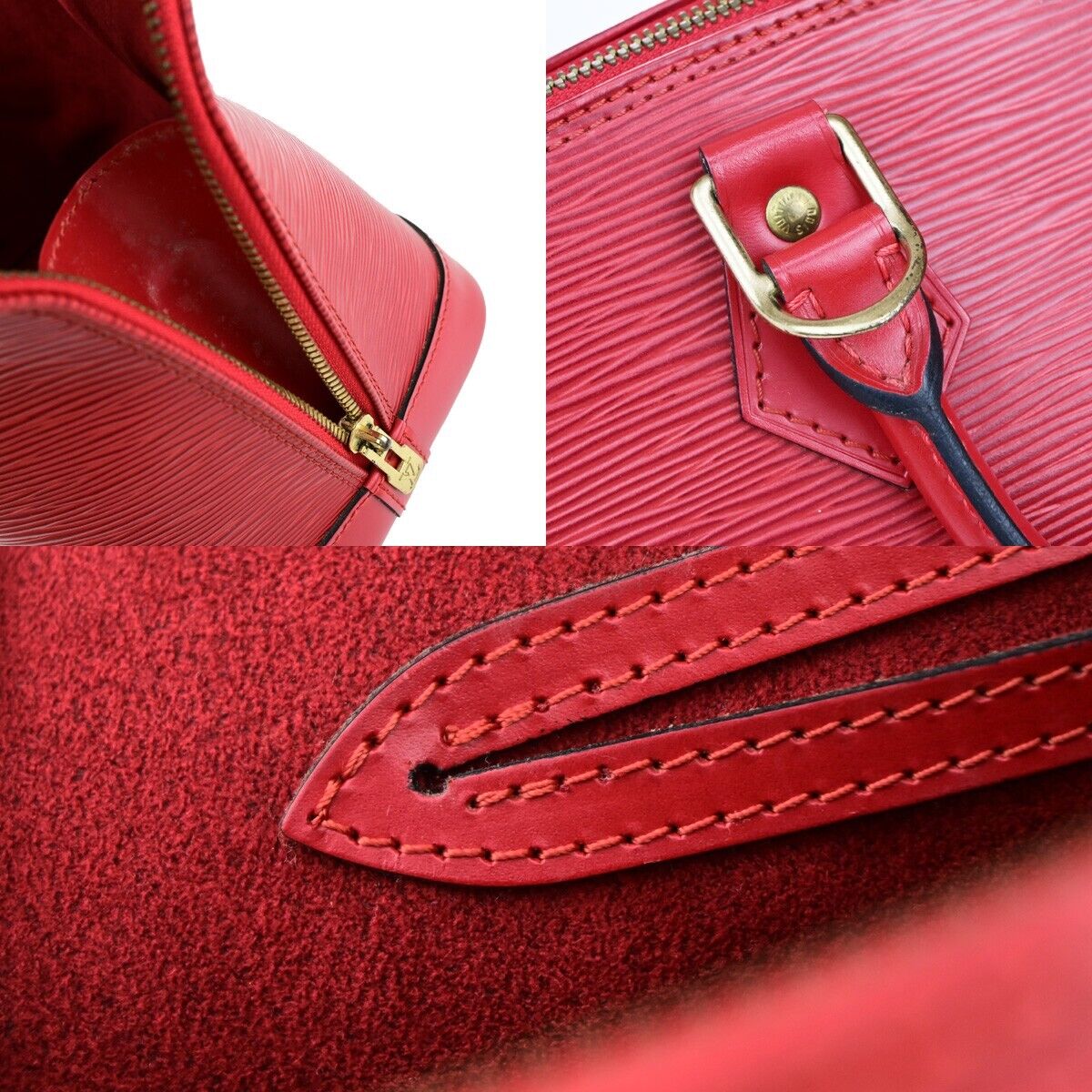 Louis Vuitton Alma Red Leather Hand Bag