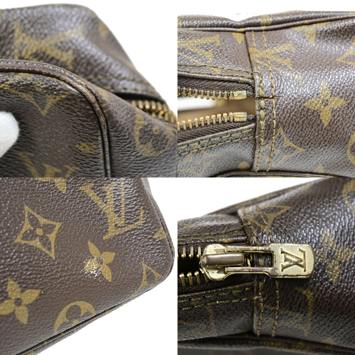 Louis Vuitton Trousse Toilette 28 Brown Canvas Clutch Bag