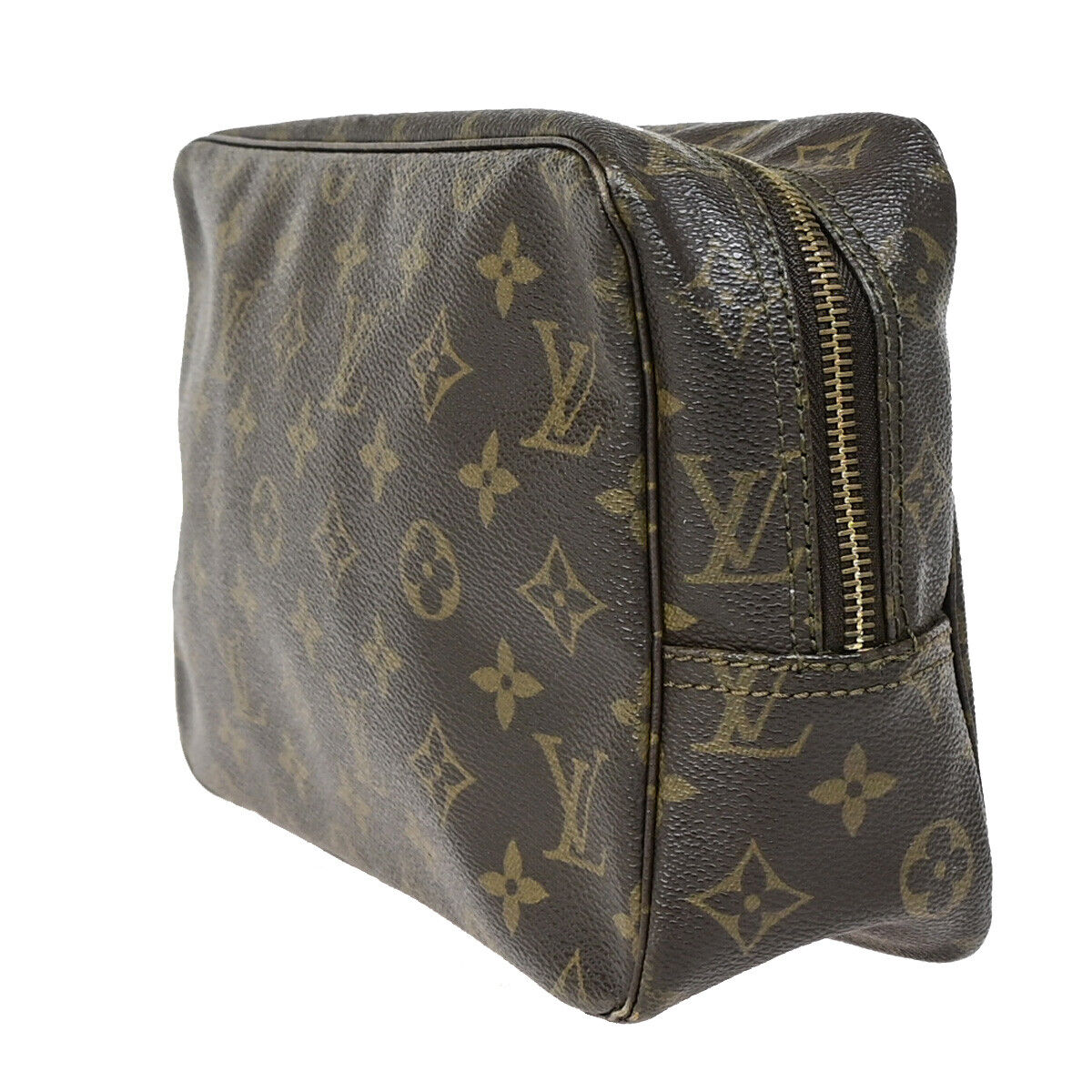 Louis Vuitton Trousse Toilette 28 Brown Canvas Clutch Bag