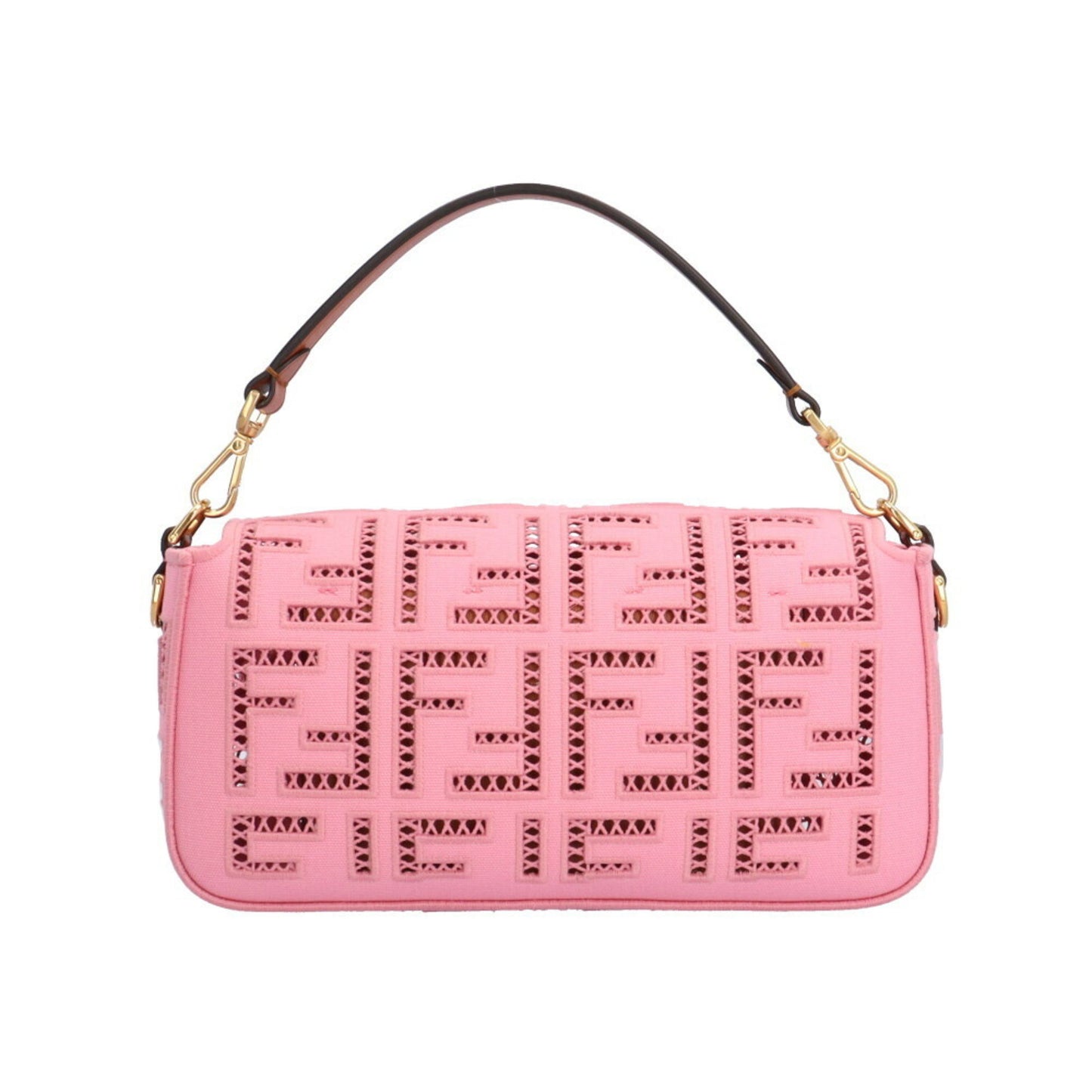 Fendi Baguette Pink Canvas Shoulder Bag