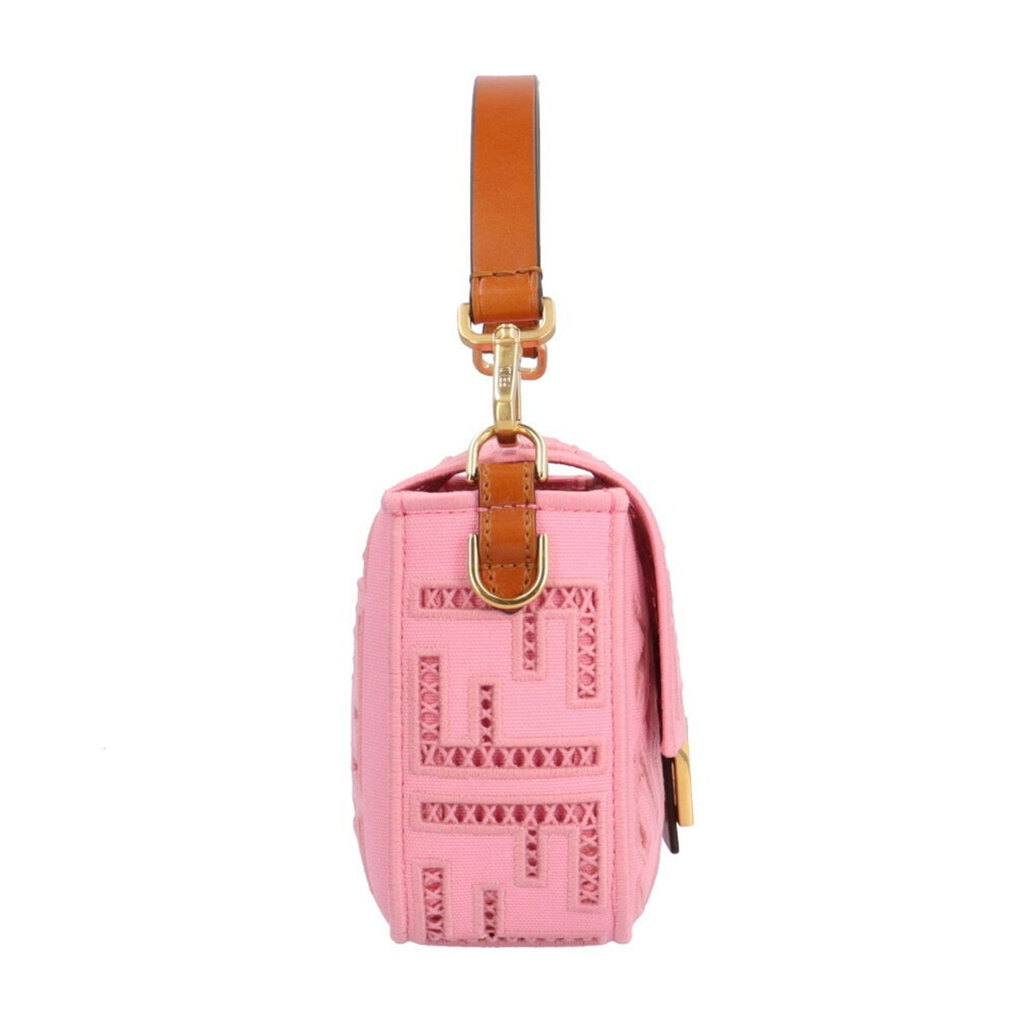 Fendi Baguette Pink Canvas Shoulder Bag