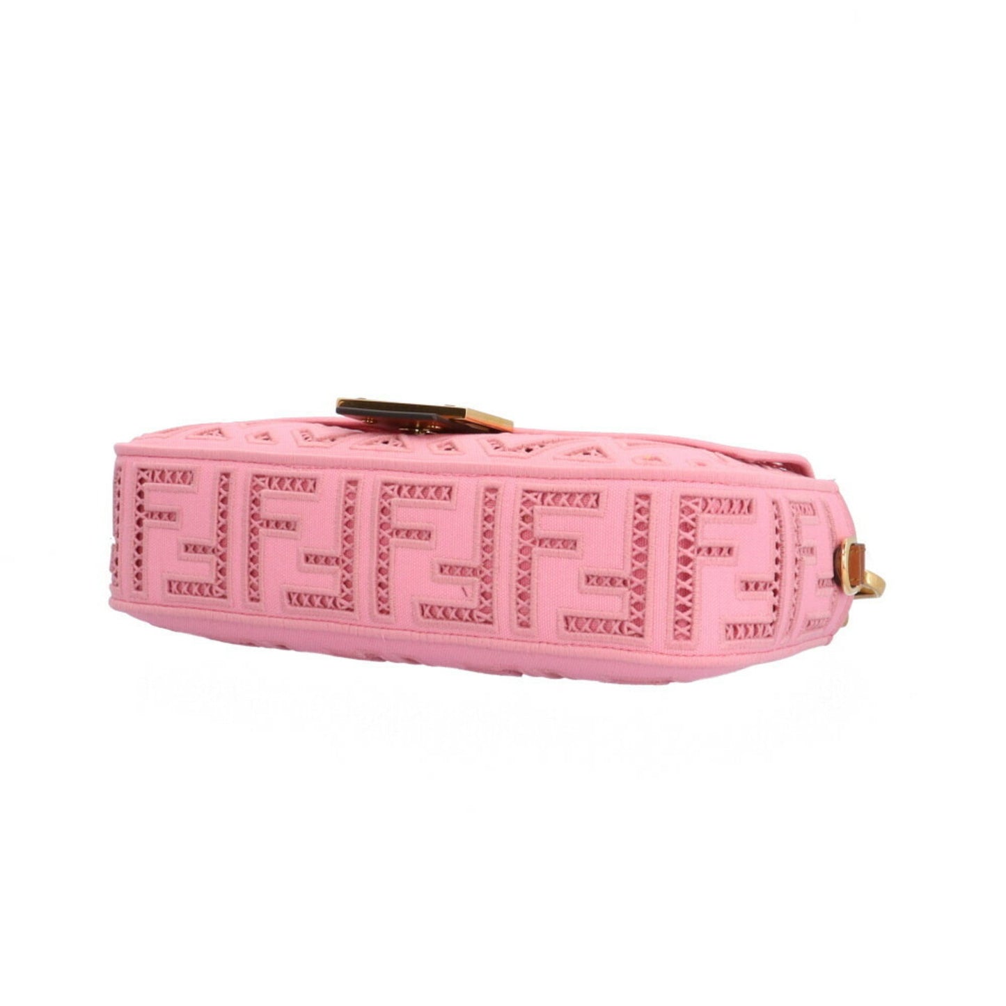 Fendi Baguette Pink Canvas Shoulder Bag