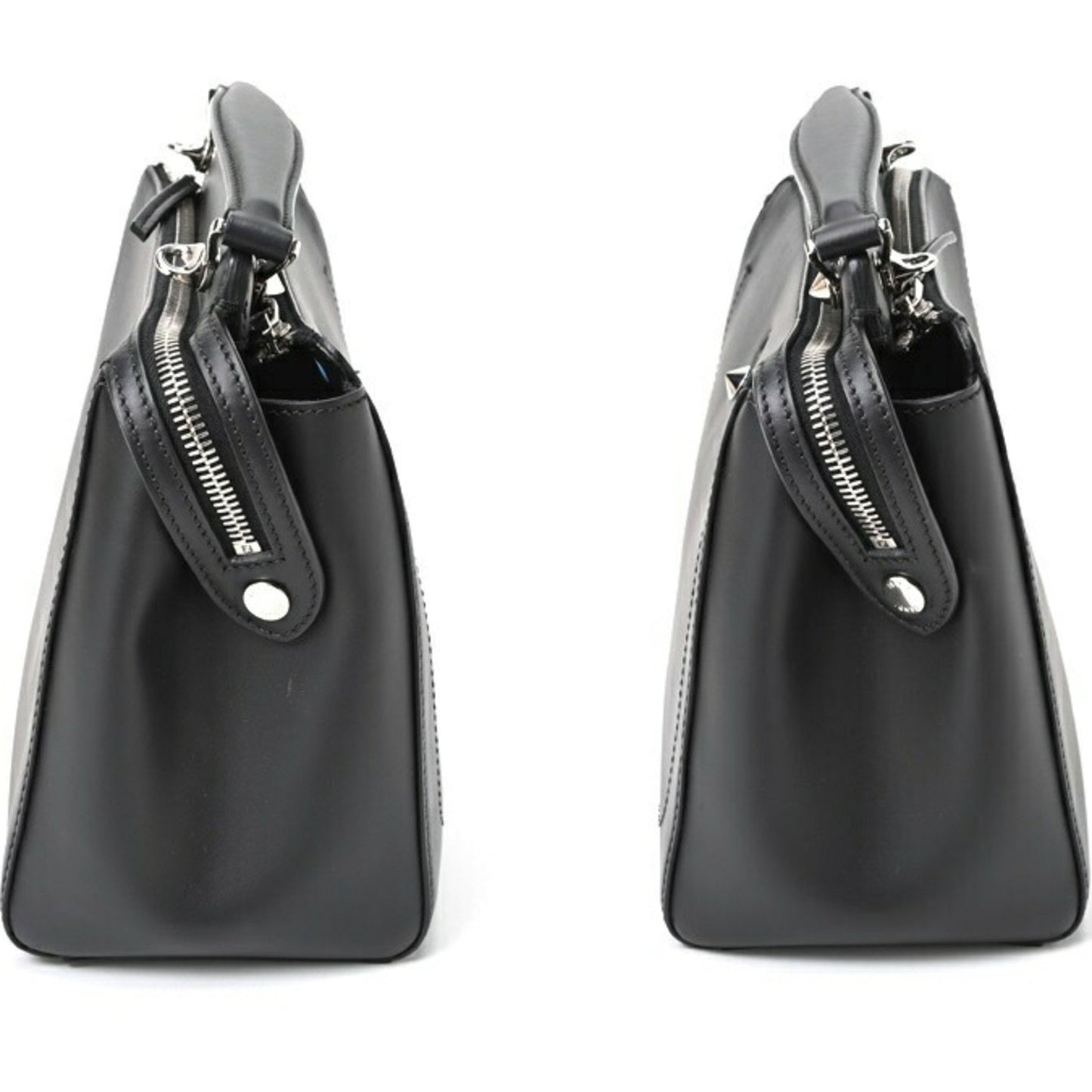 Fendi Dot Com Black Leather Shoulder Bag