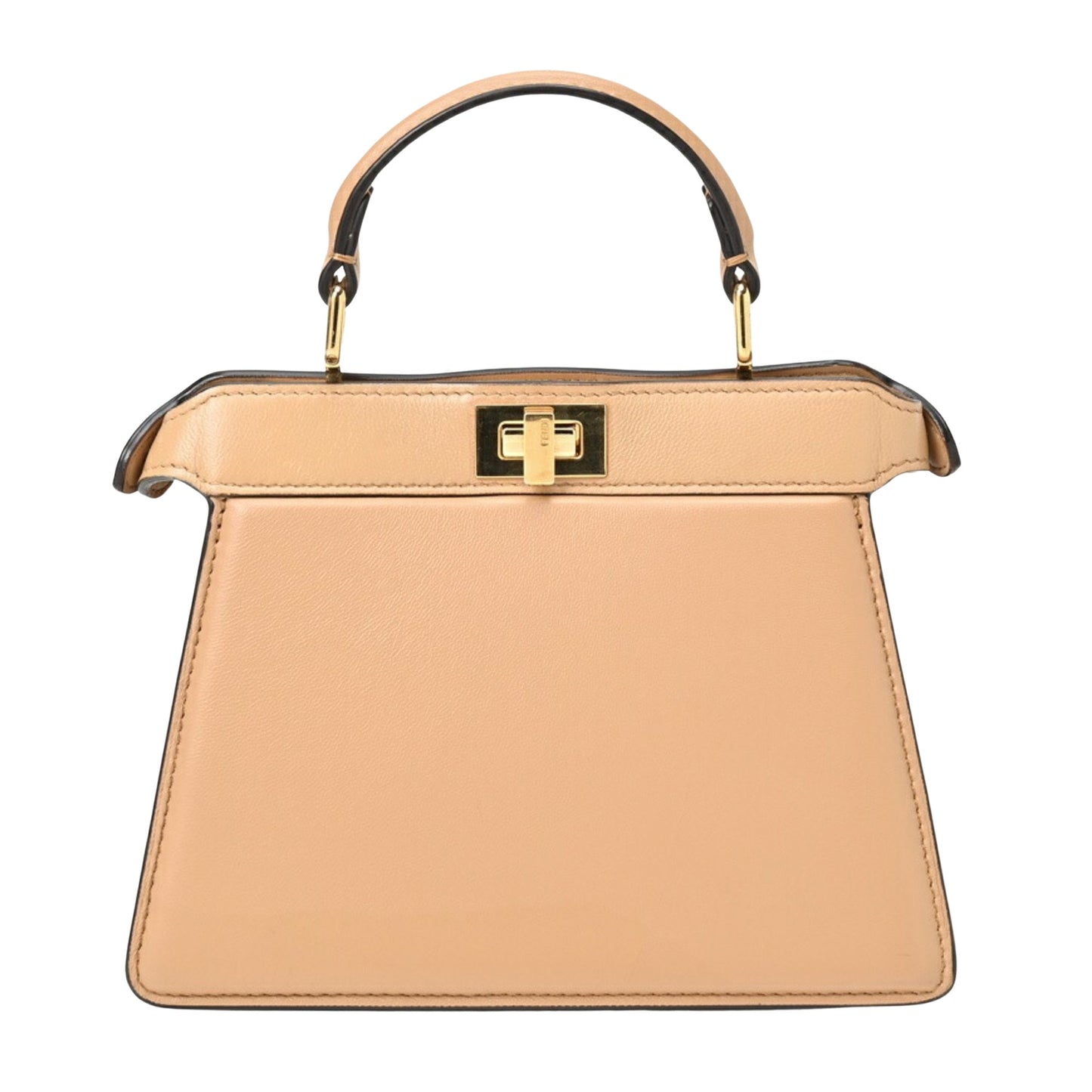 Fendi Peekaboo Beige Pony-style Calfskin Hand Bag