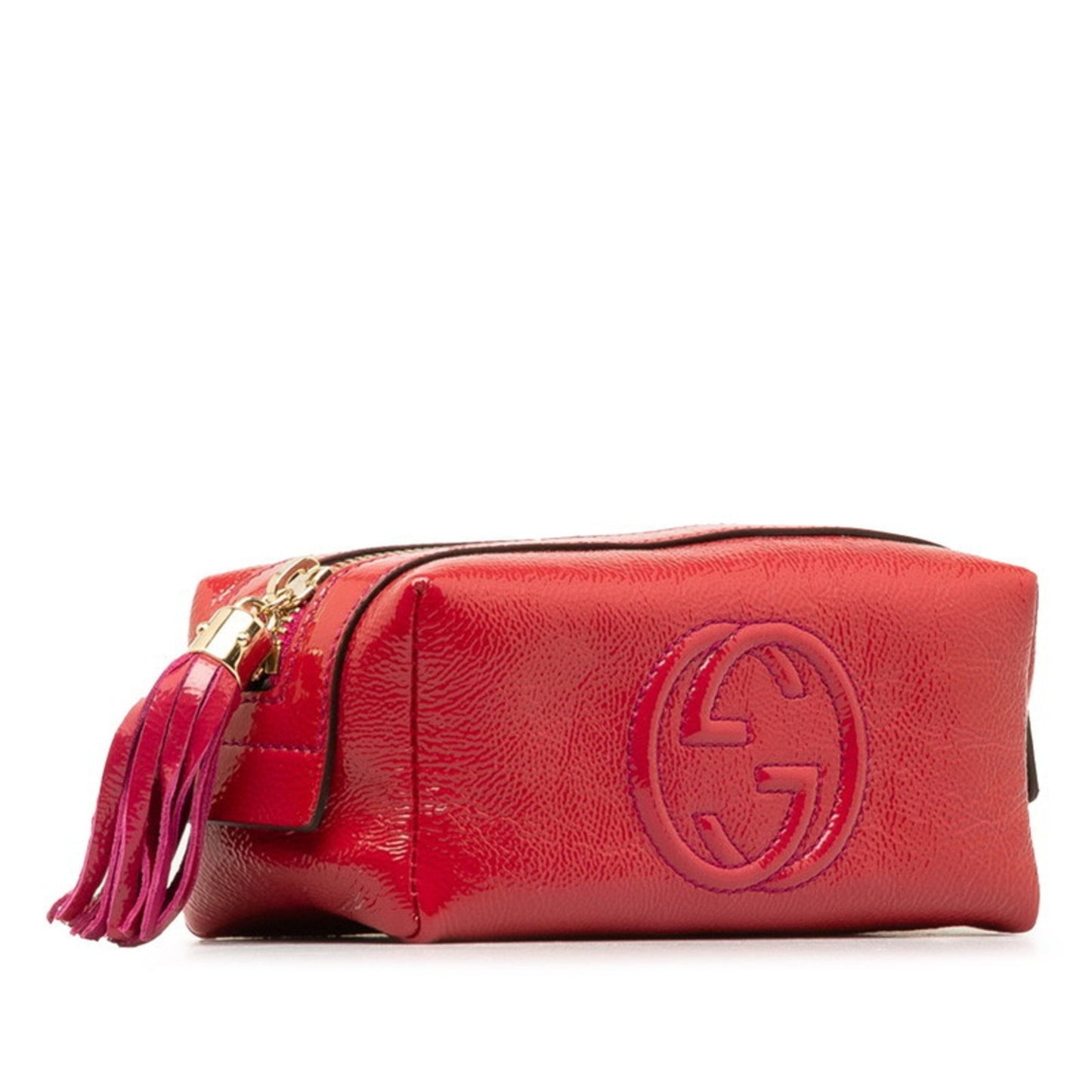 Gucci Soho Pink Patent Leather Clutch Bag