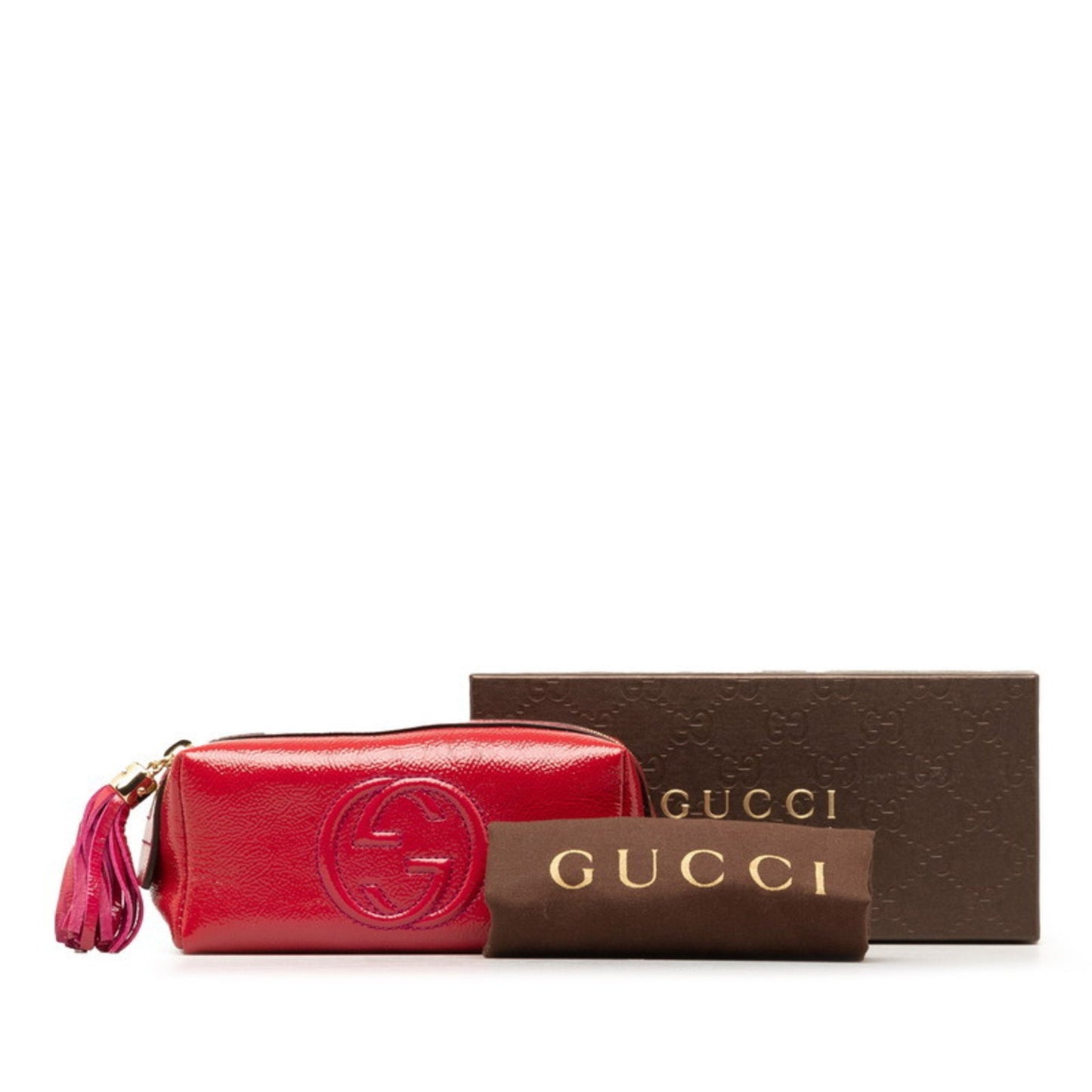 Gucci Soho Pink Patent Leather Clutch Bag