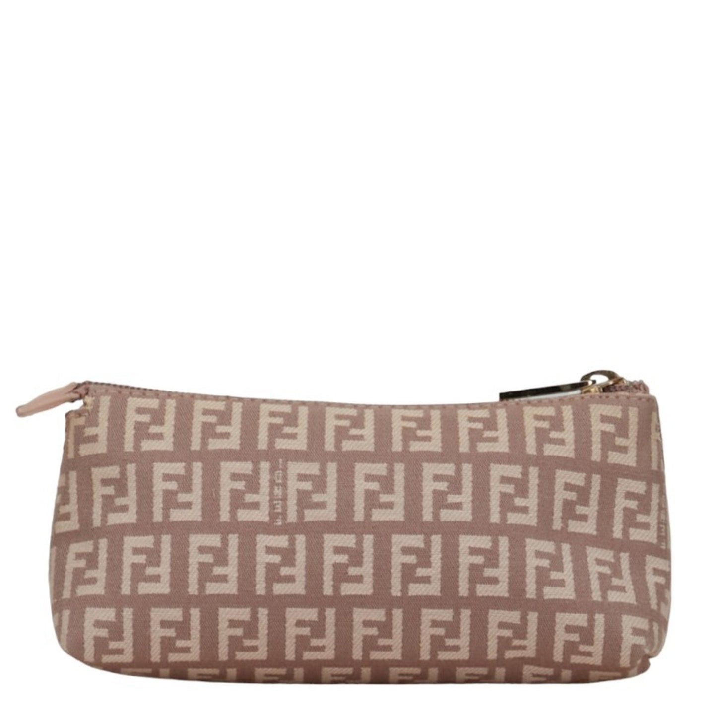 Fendi Zucchino Pink Canvas Clutch Bag