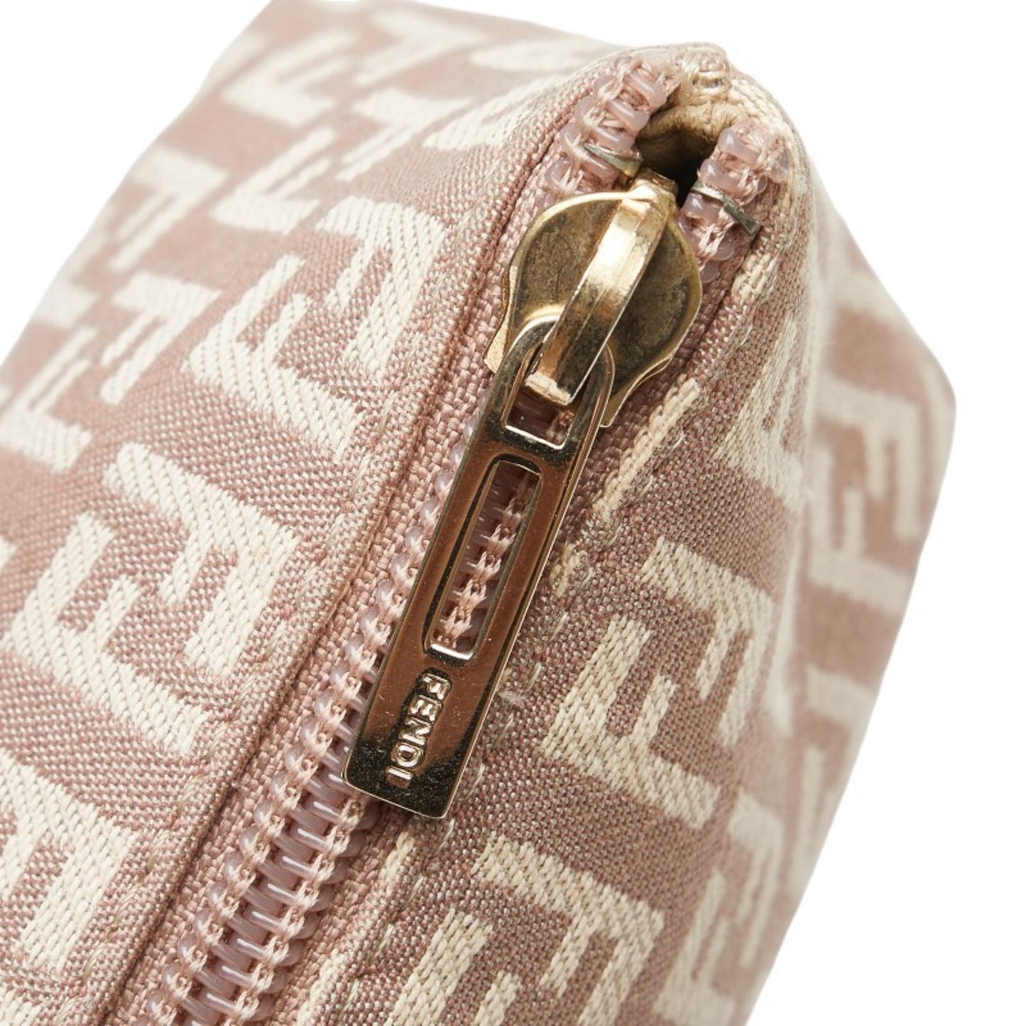 Fendi Zucchino Pink Canvas Clutch Bag