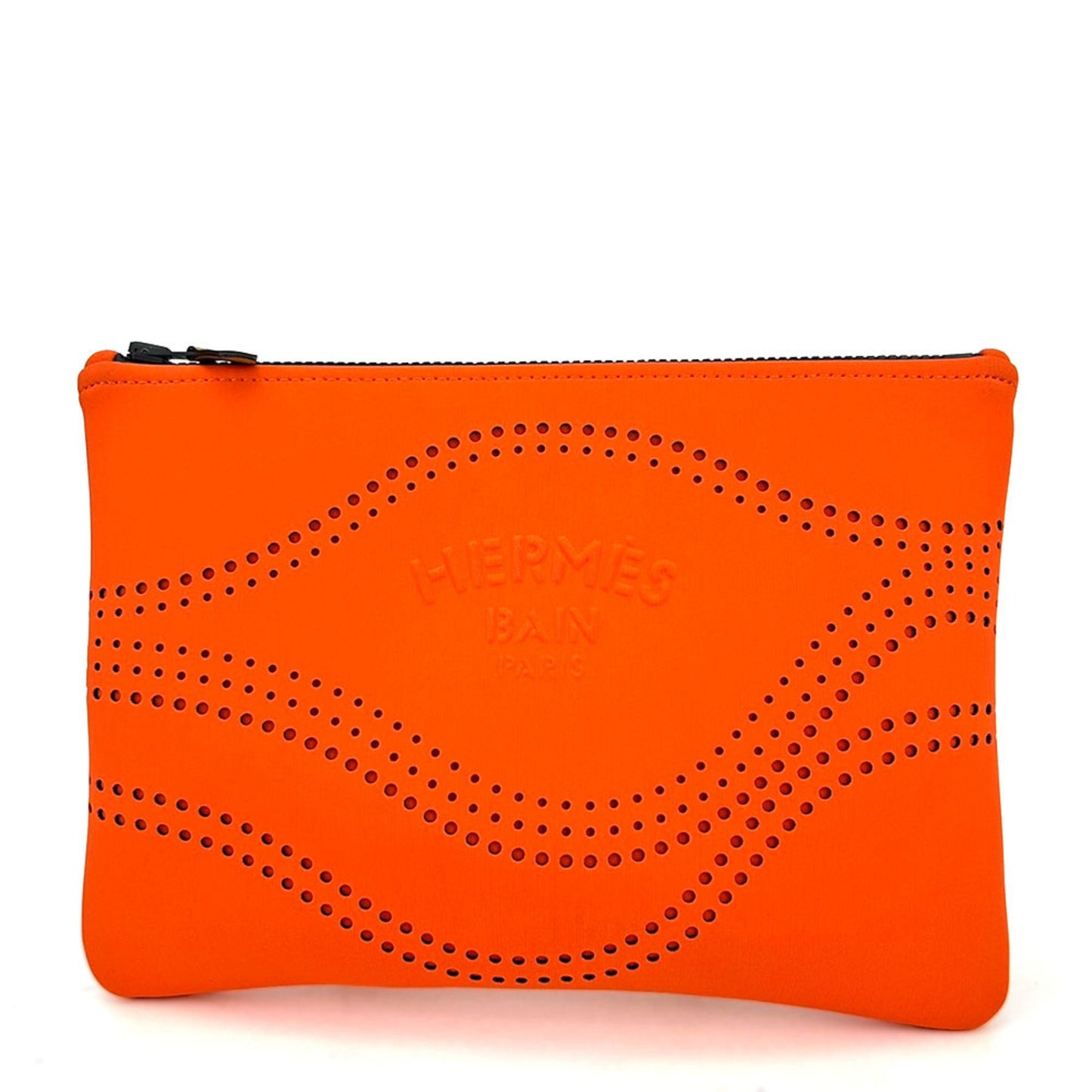 Hermès Neobain Orange Polyamide Clutch Bag