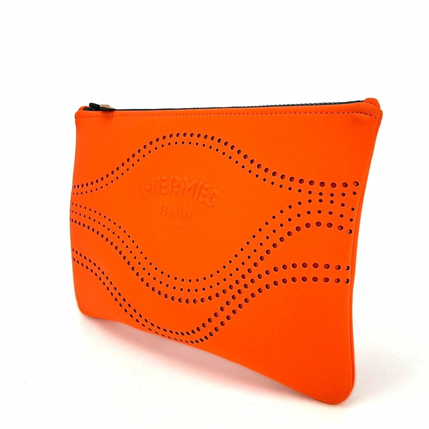 Hermès Neobain Orange Polyamide Clutch Bag