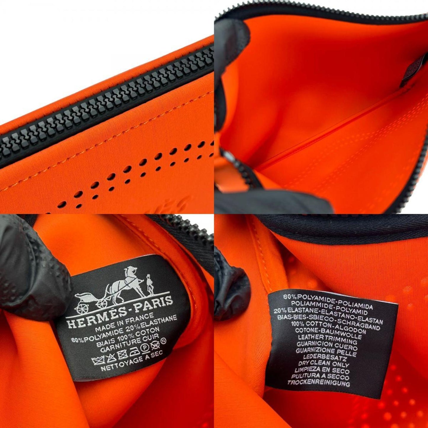 Hermès Neobain Orange Polyamide Clutch Bag