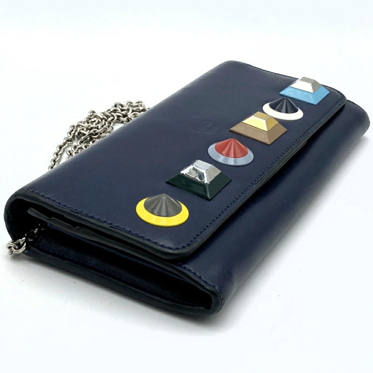 Fendi Continental Navy Leather Wallet Accessories