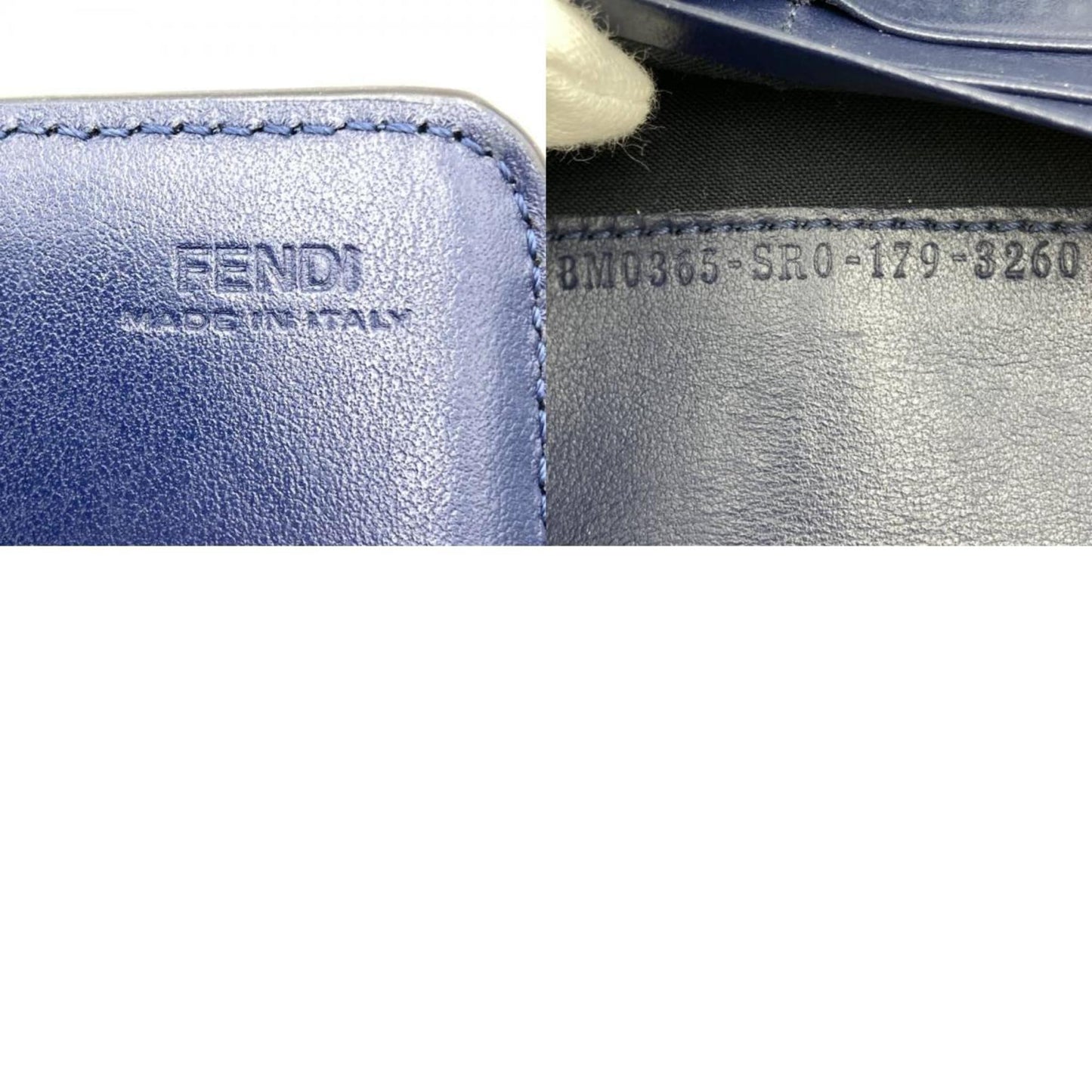 Fendi Continental Navy Leather Wallet Accessories