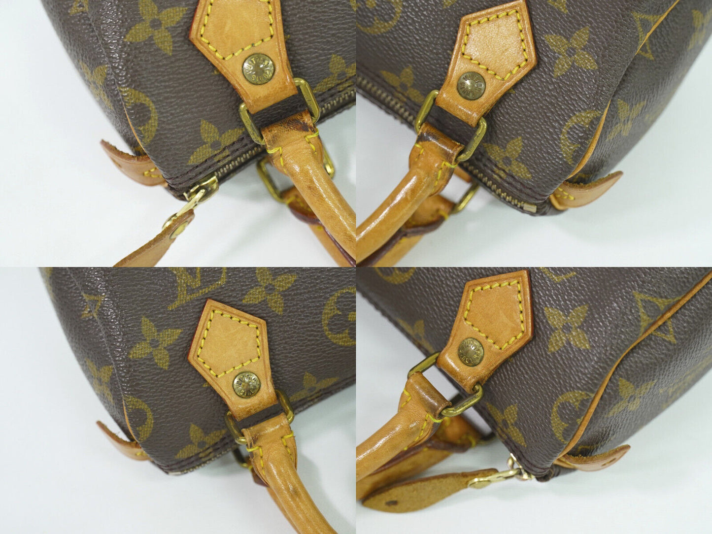 Louis Vuitton Nano Speedy Brown Canvas Hand Bag