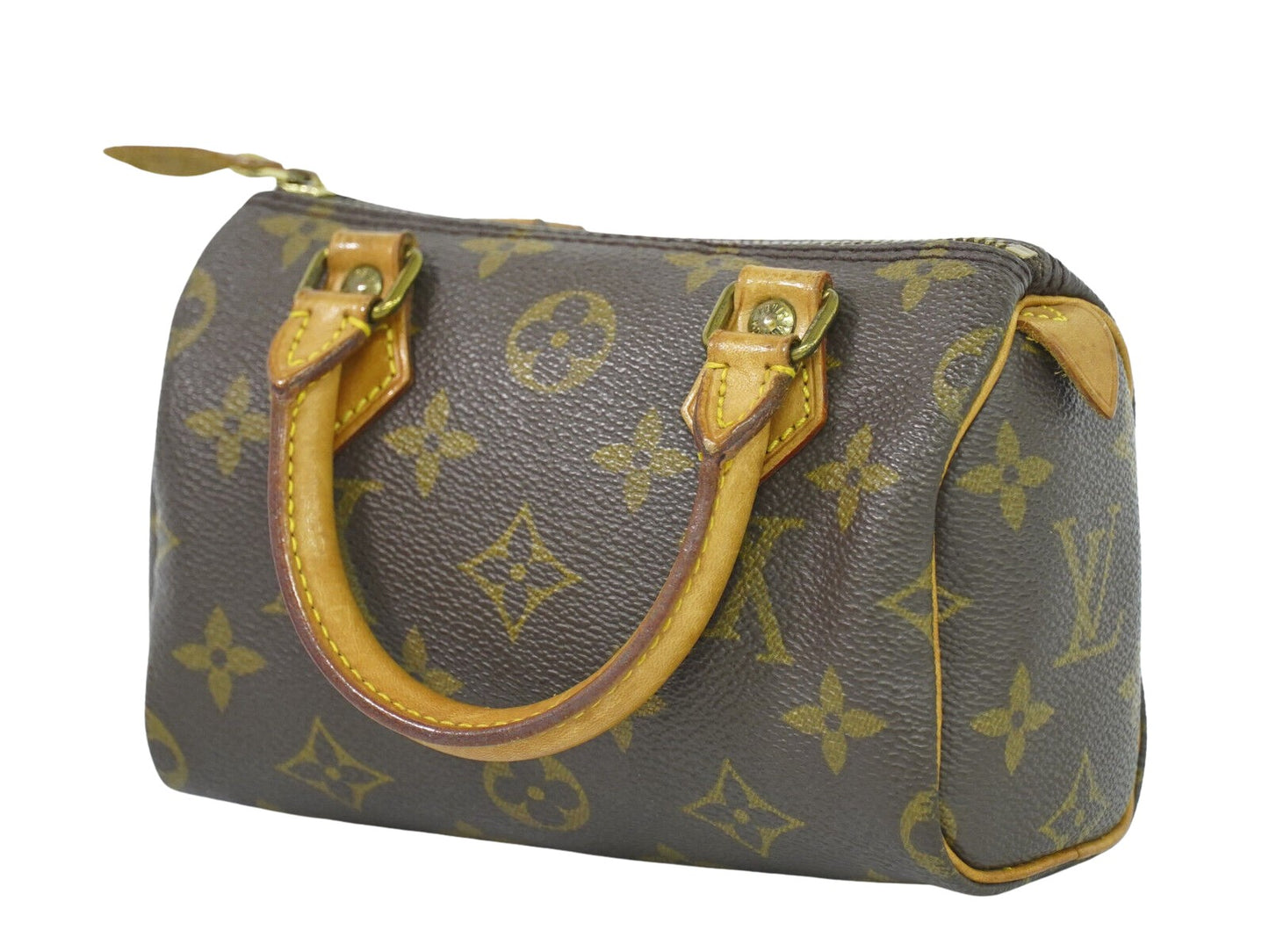 Louis Vuitton Nano Speedy Brown Canvas Hand Bag