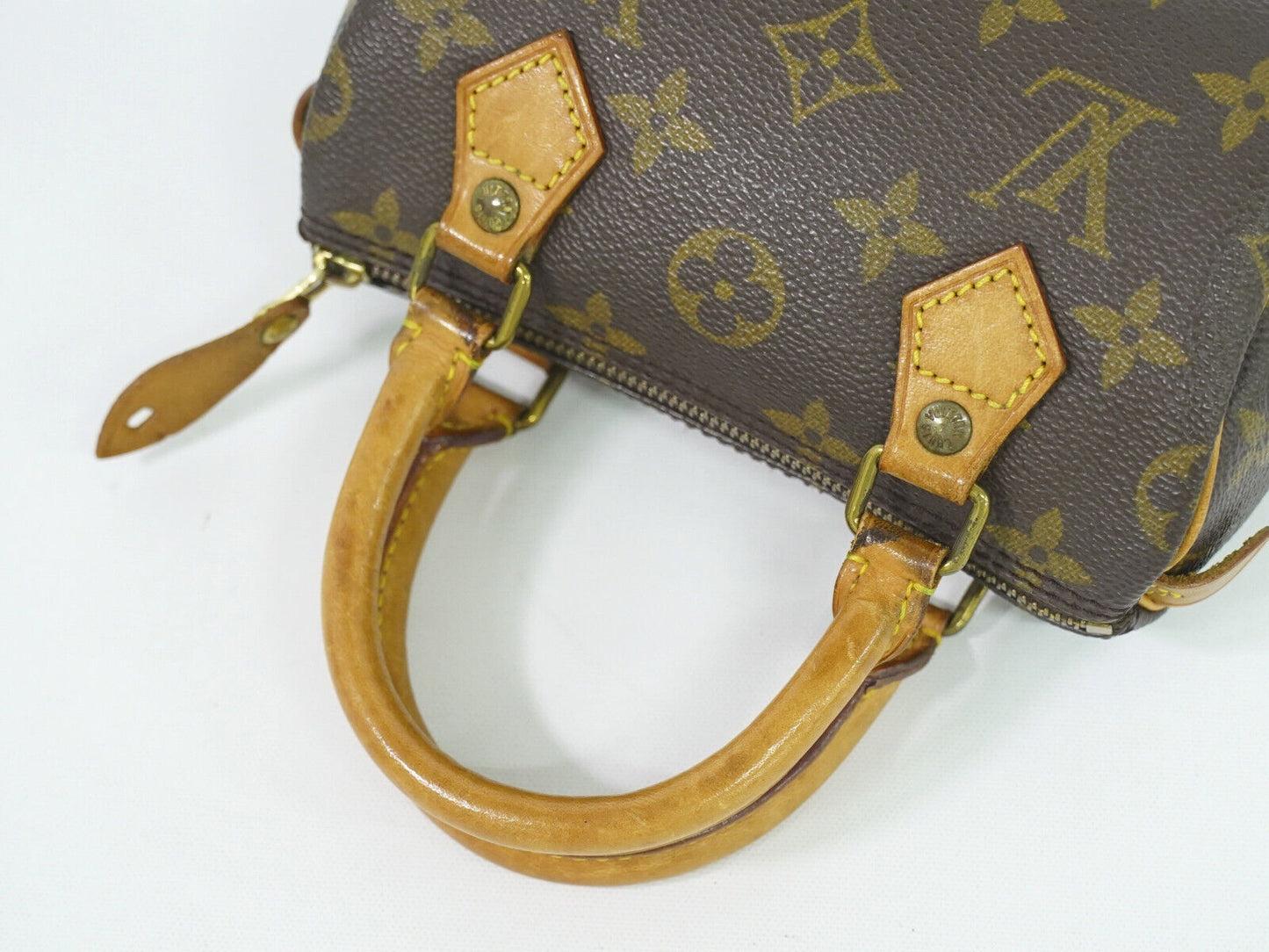 Louis Vuitton Nano Speedy Brown Canvas Hand Bag