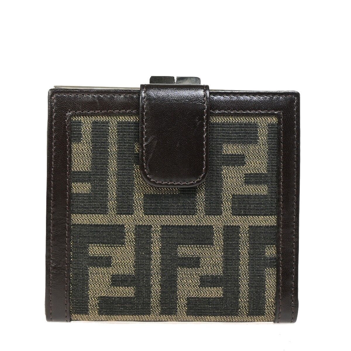 Fendi Zucca Brown Canvas Wallet Accessories