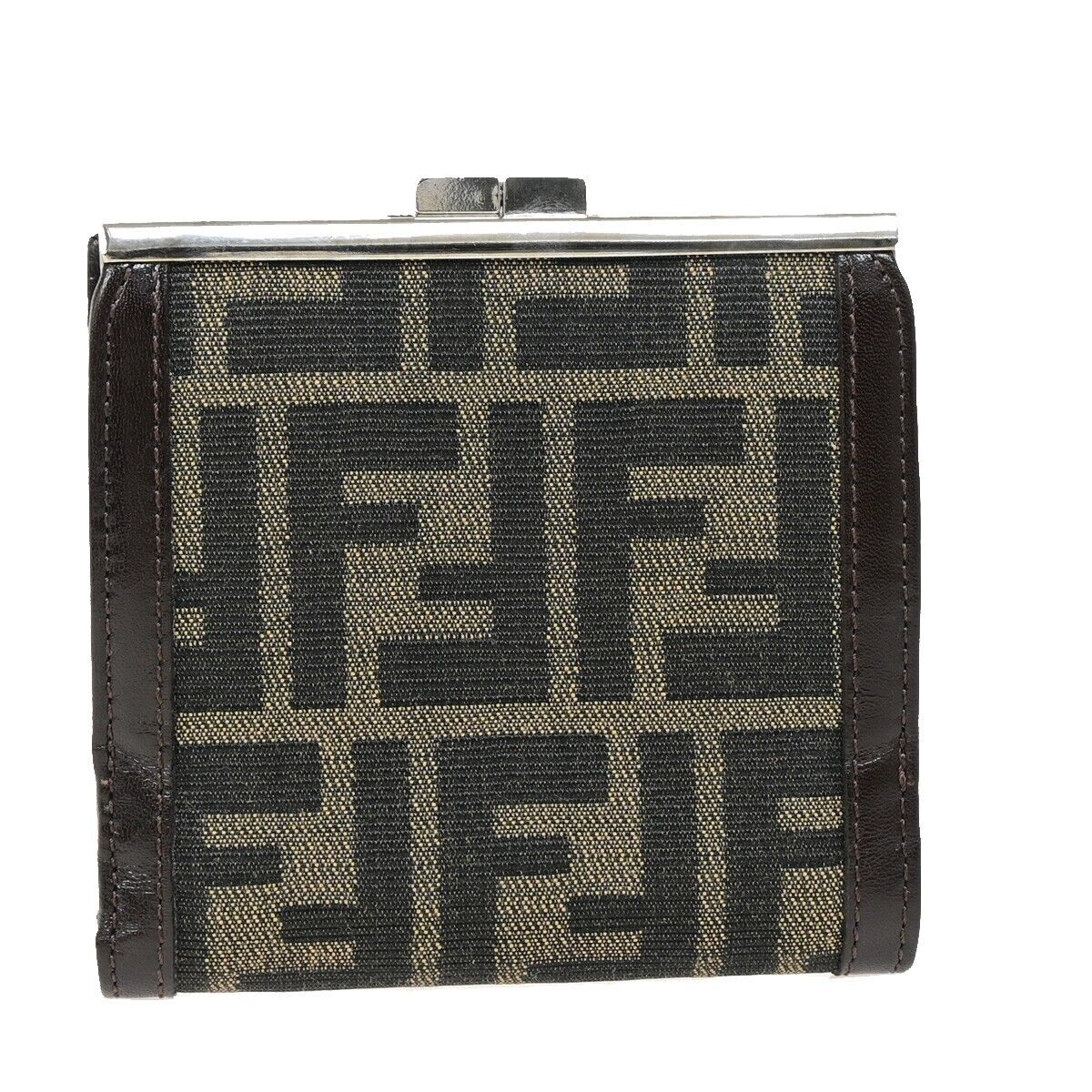 Fendi Zucca Brown Canvas Wallet Accessories