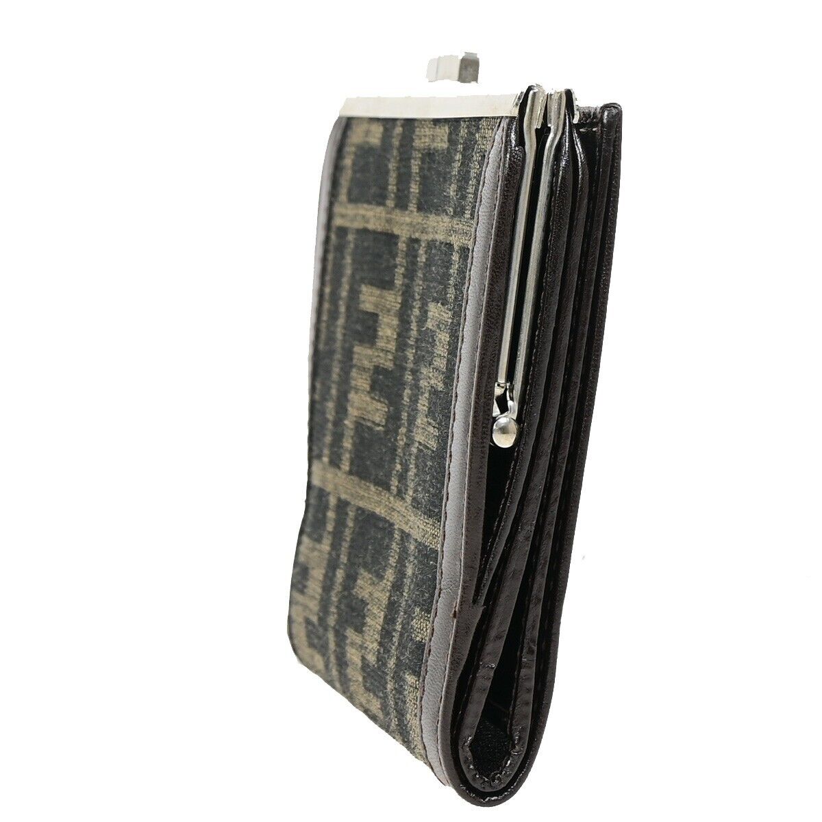 Fendi Zucca Brown Canvas Wallet Accessories