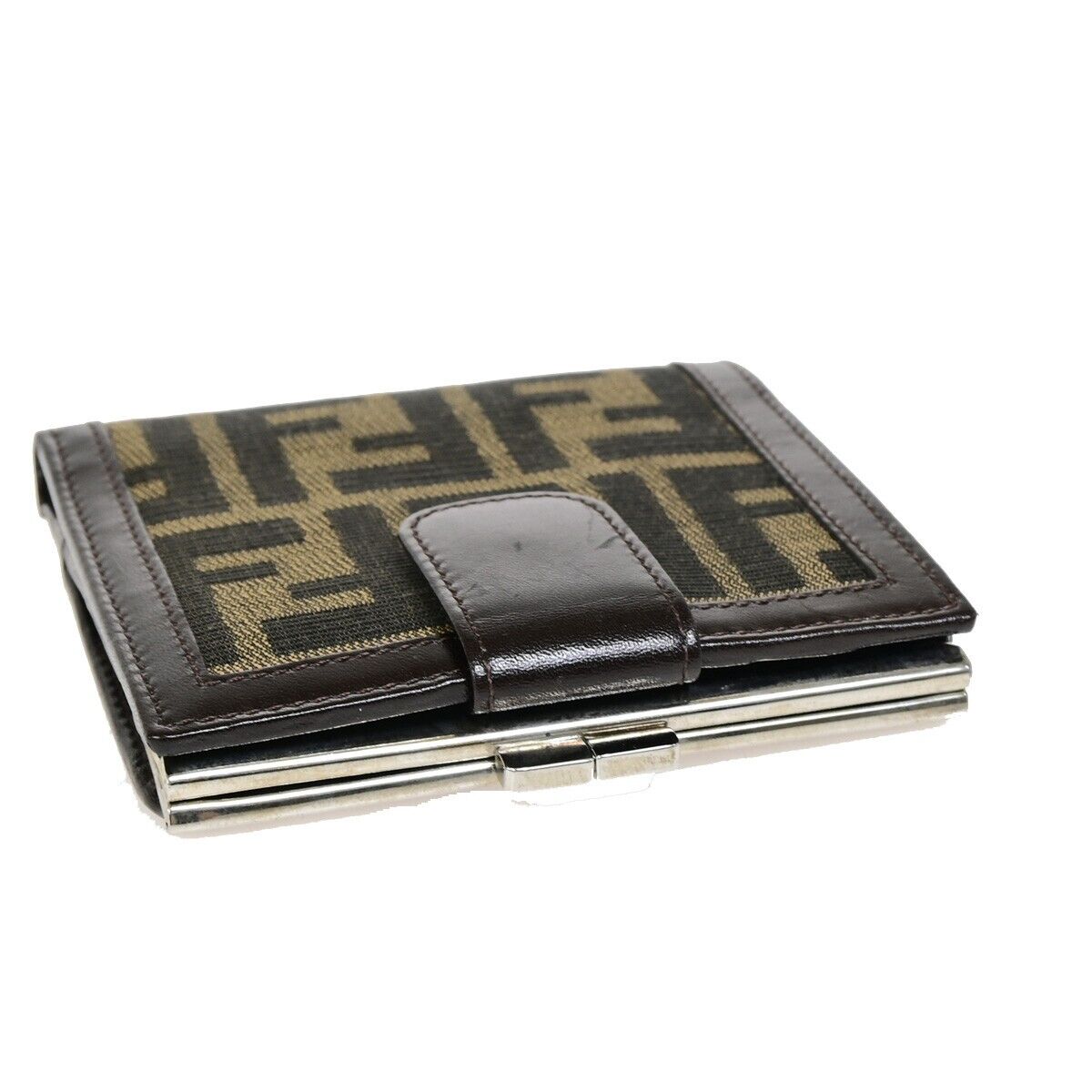 Fendi Zucca Brown Canvas Wallet Accessories