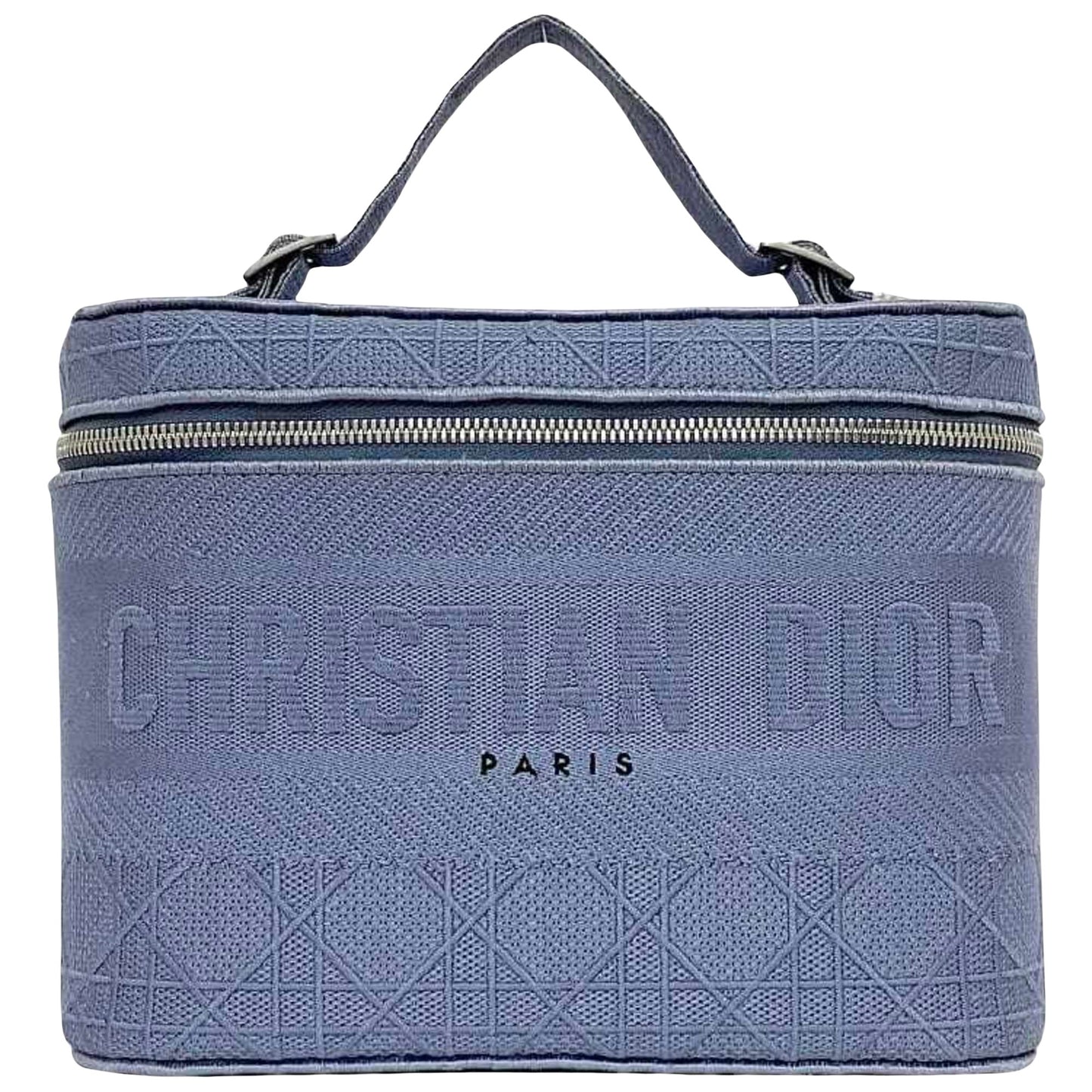 Dior Vanity Blue Canvas Hand Bag