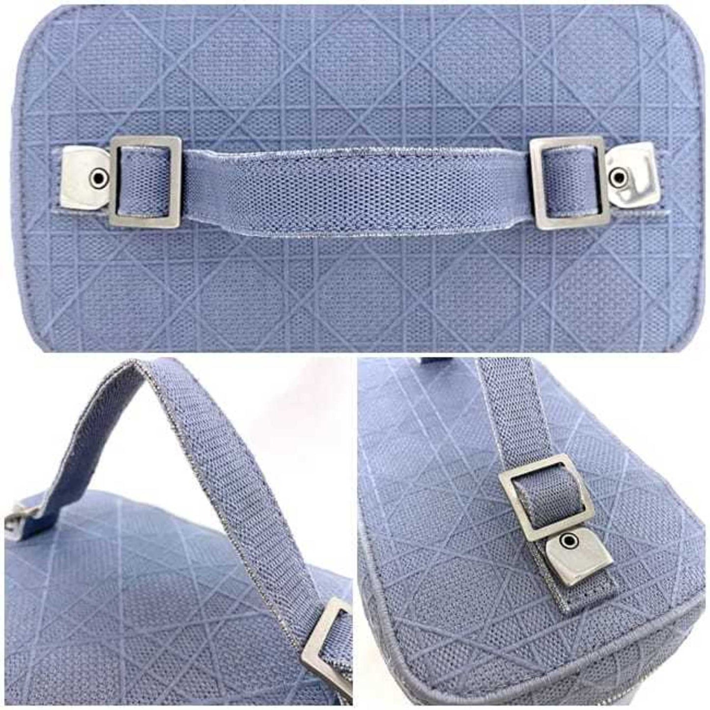 Dior Vanity Blue Canvas Hand Bag