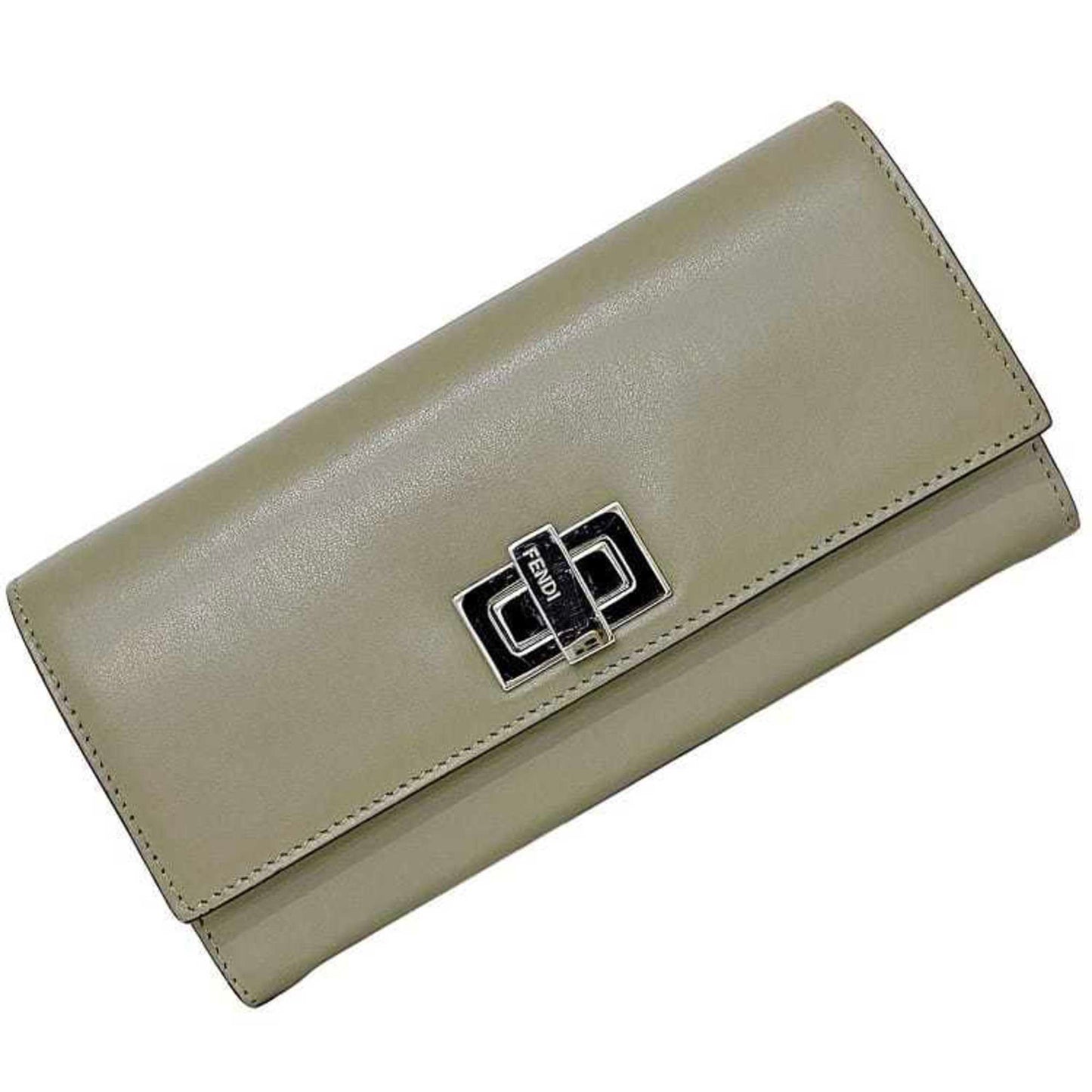 Fendi Peekaboo Grey Leather Wallet Accessories