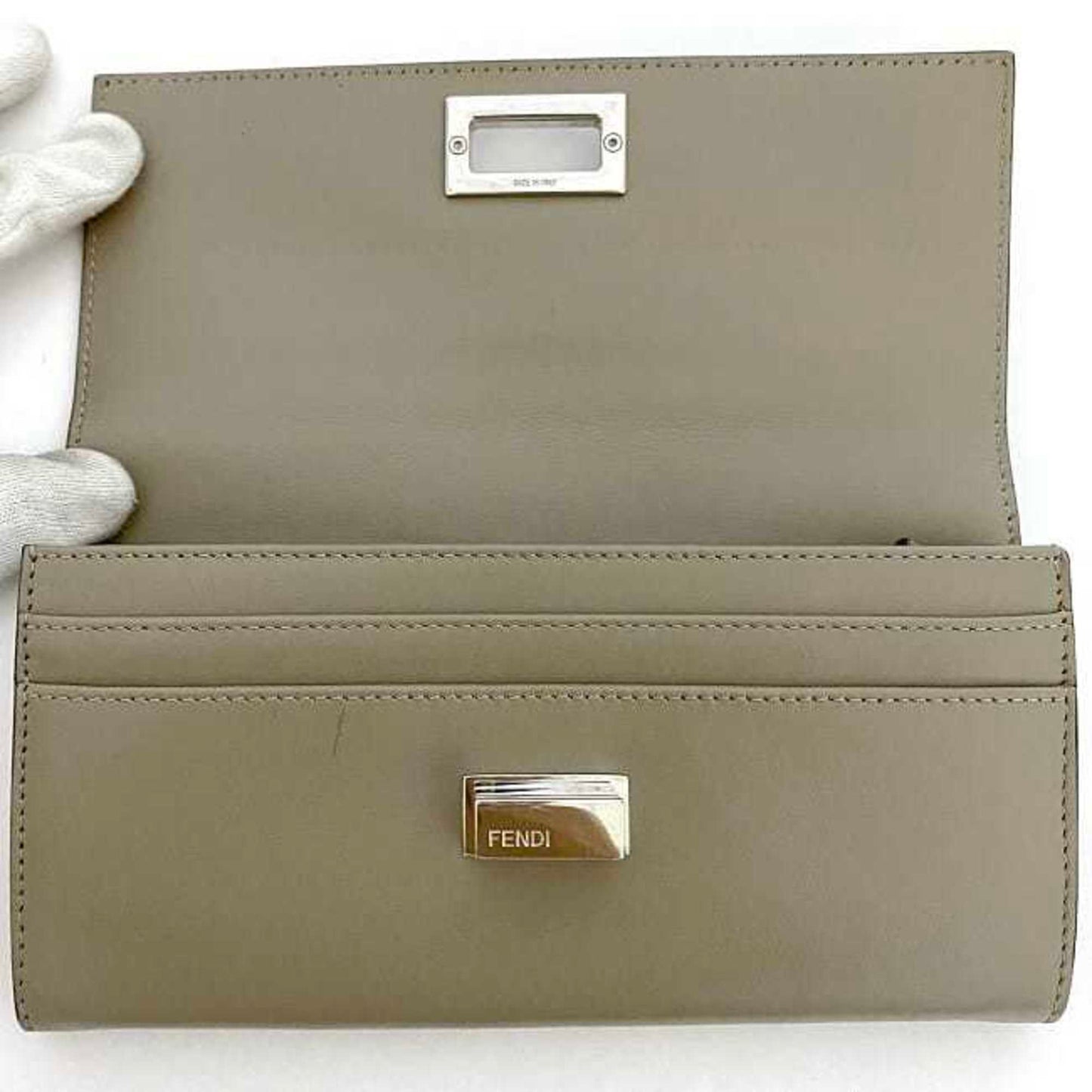 Fendi Peekaboo Grey Leather Wallet Accessories