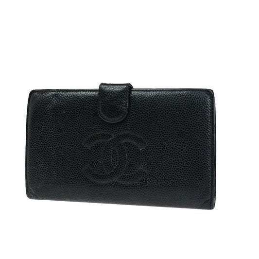 Chanel Logo CC Black Leather Wallet Accessories