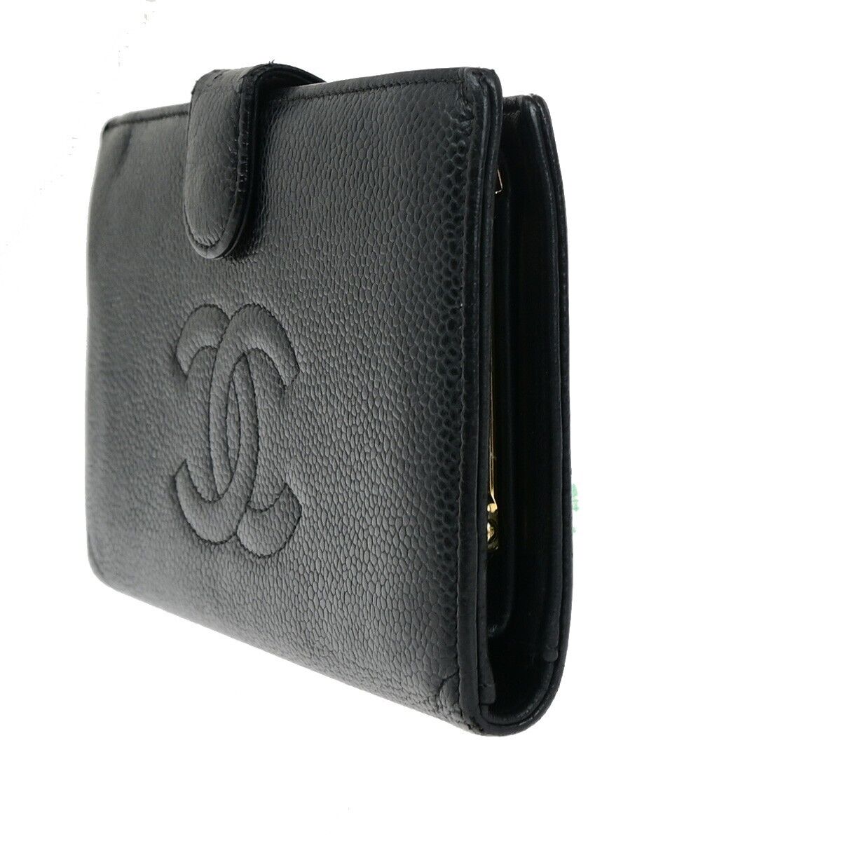 Chanel Logo CC Black Leather Wallet Accessories